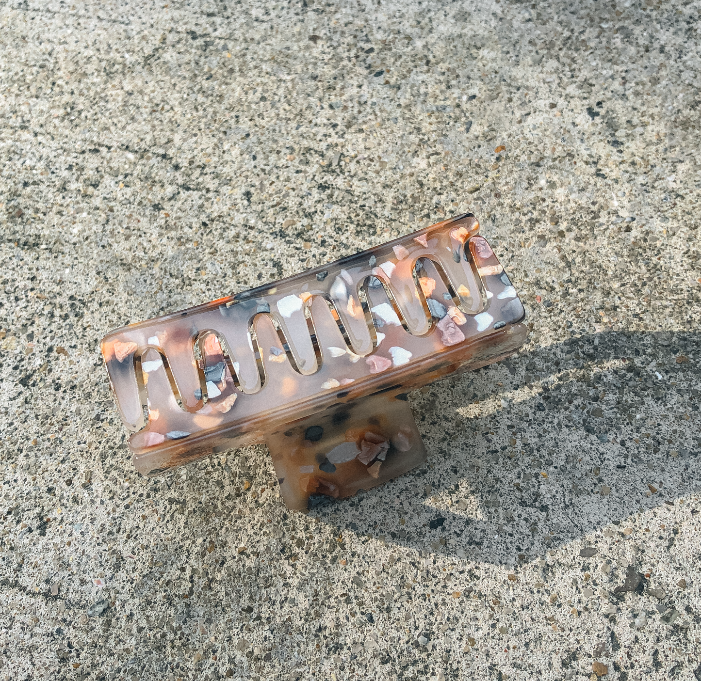 Brown Terrazzo Hair Claw by Veronique