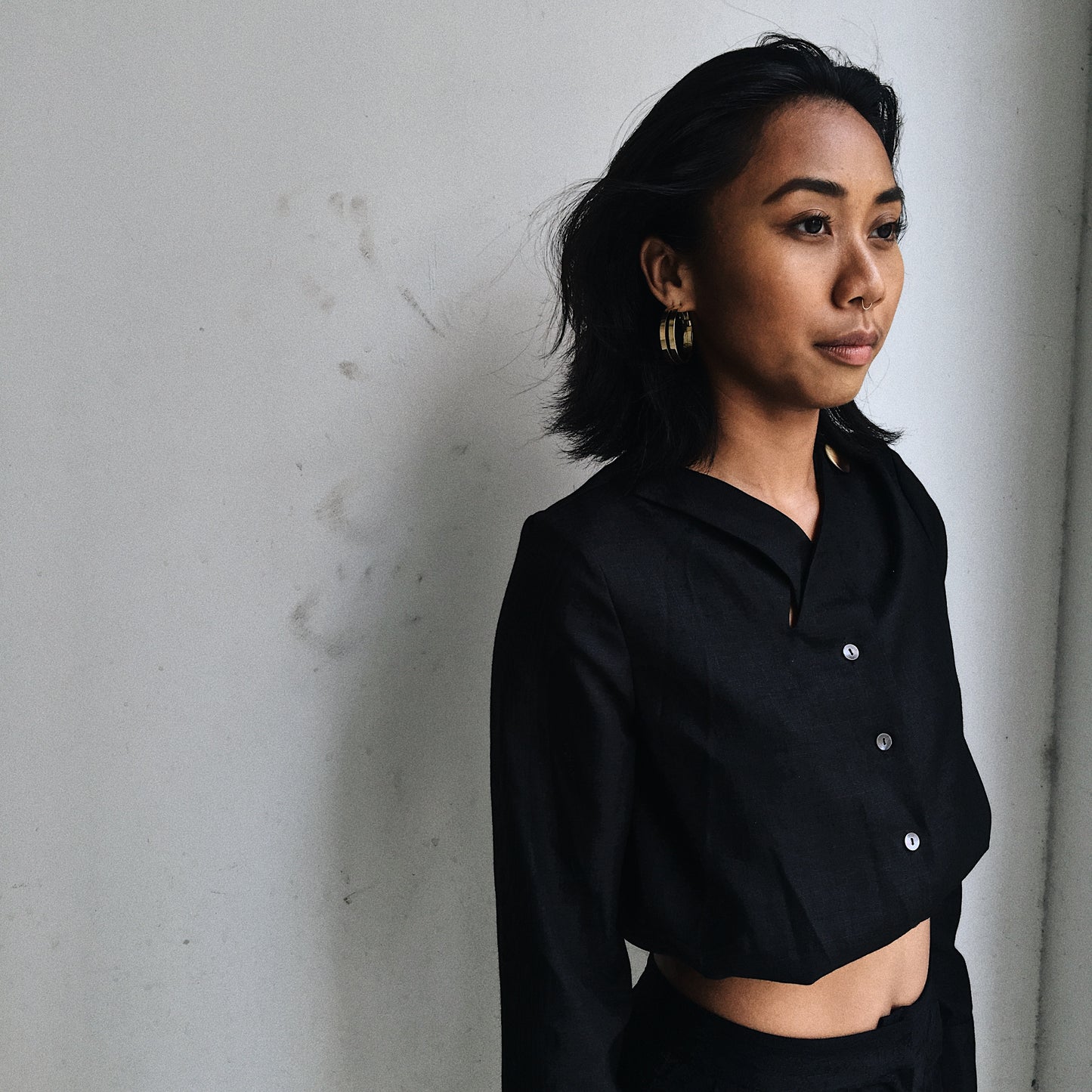 Criss-cross Drawstring Shirt #57A