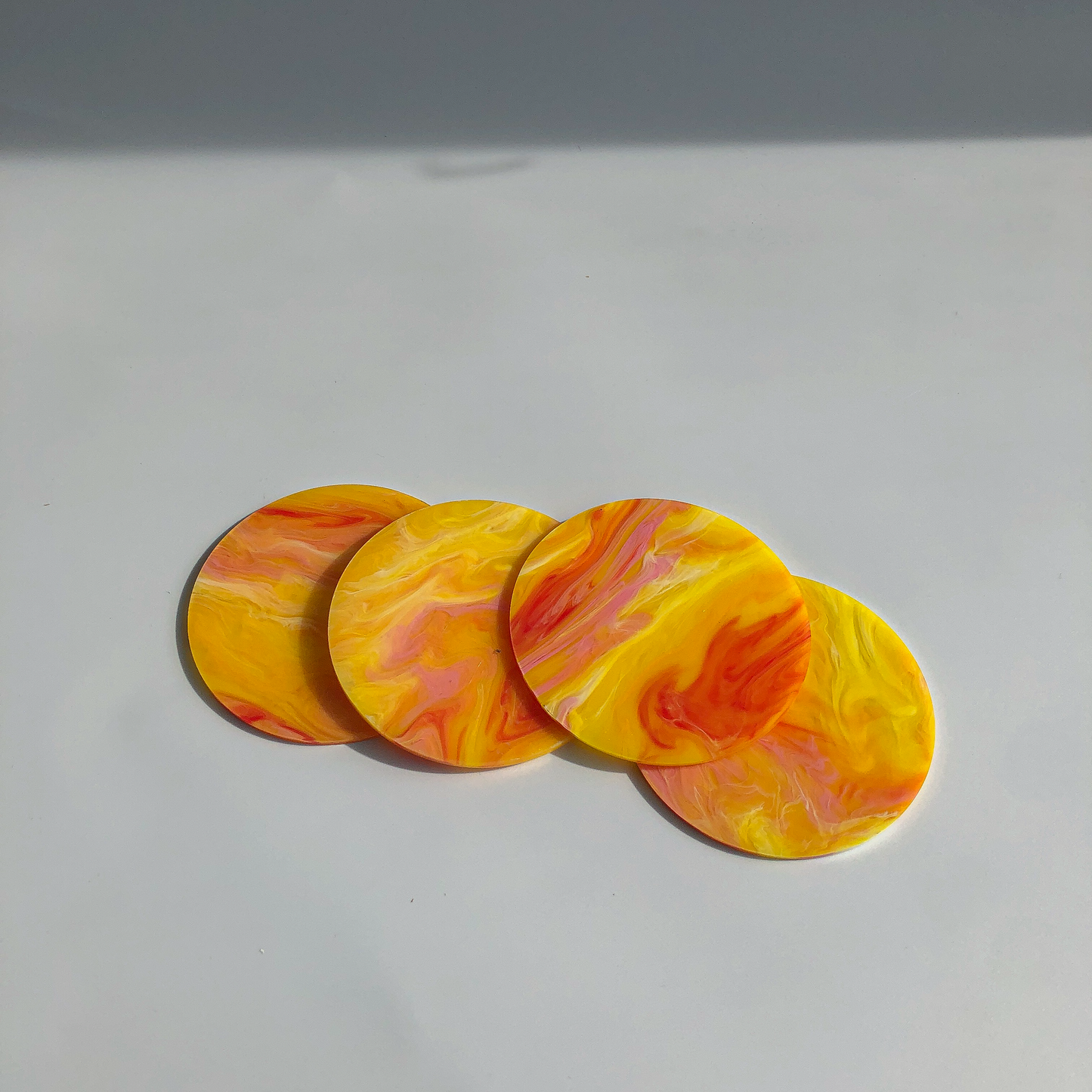 80s Acrylic Coasters in Marigold (8CM) by PROSE Tabletop
