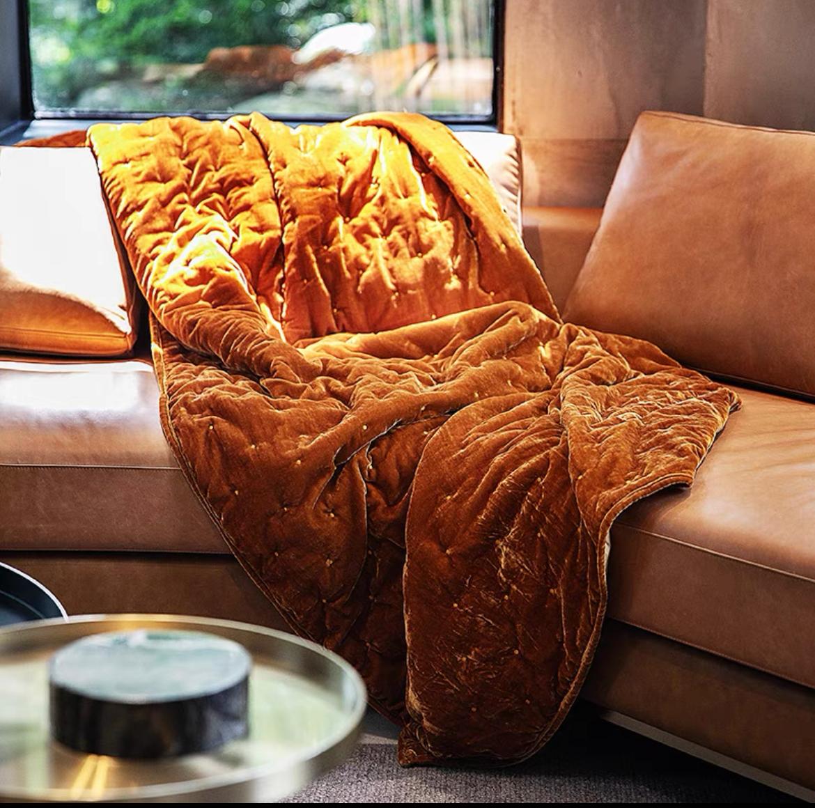 Velvet Blanket in Mustard by PROSE Décor – Emporium of the Modern Man