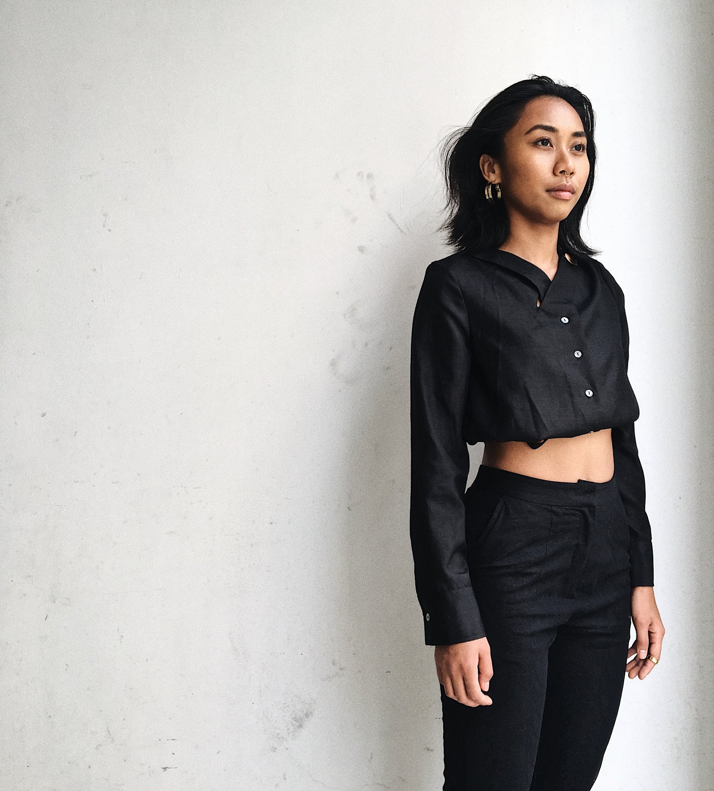 Criss-cross Drawstring Shirt #57A