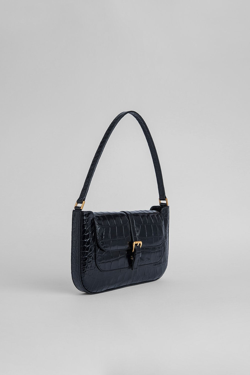 Embossed Flap Baguette Bag by Veronique