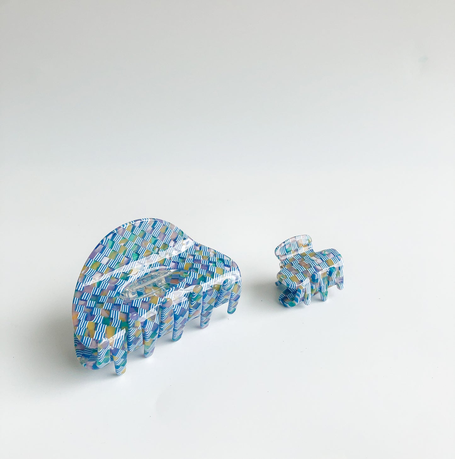 Azul Checkered Hair Claw  by Veronique