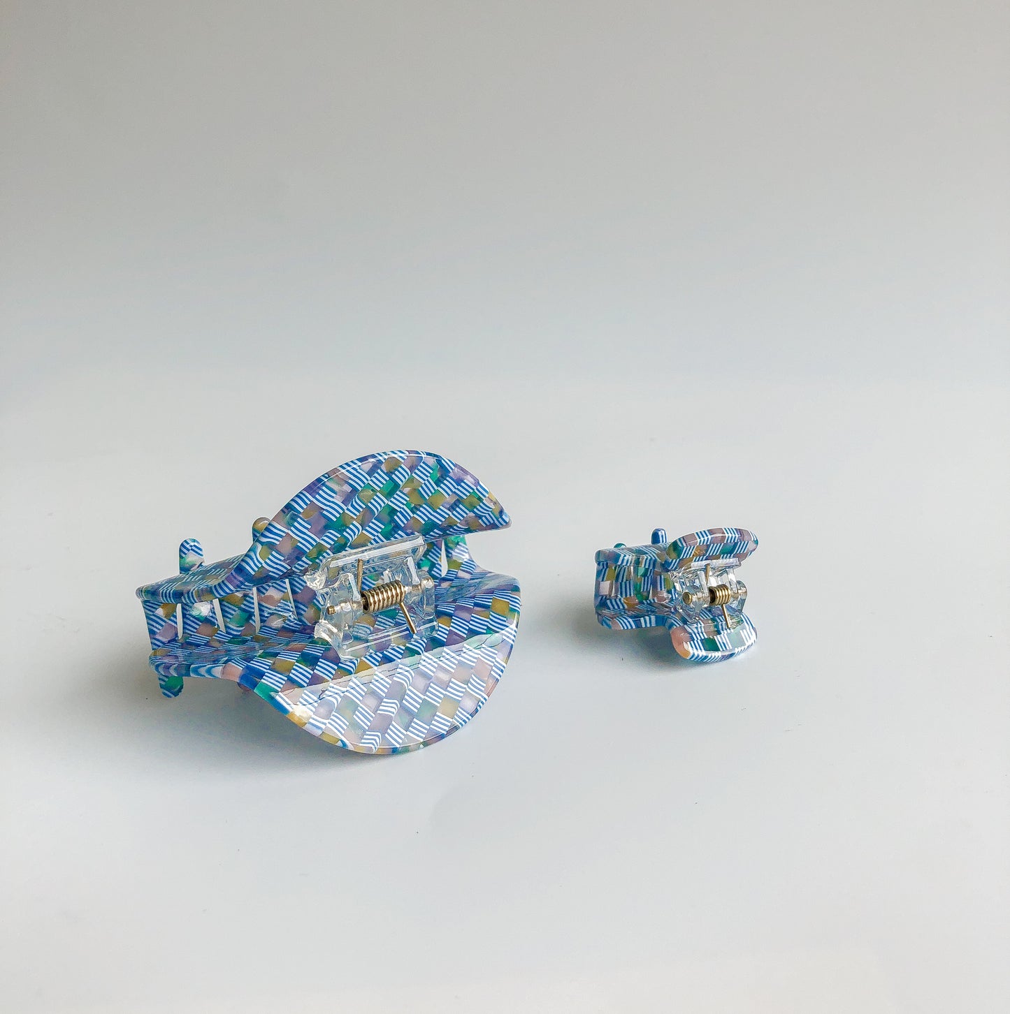 Azul Checkered Hair Claw  by Veronique