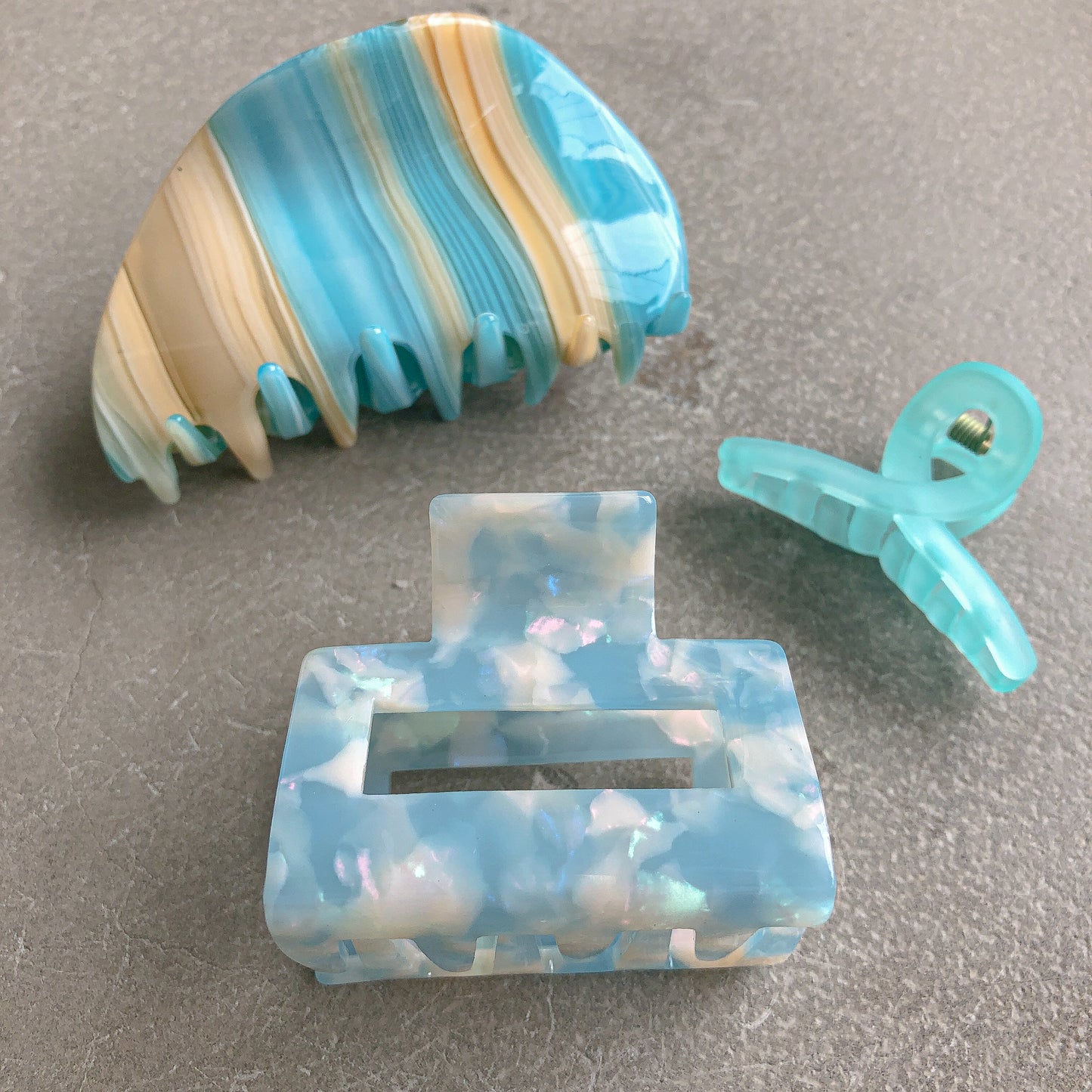 Turquoise Shell Hair Claw by Veronique