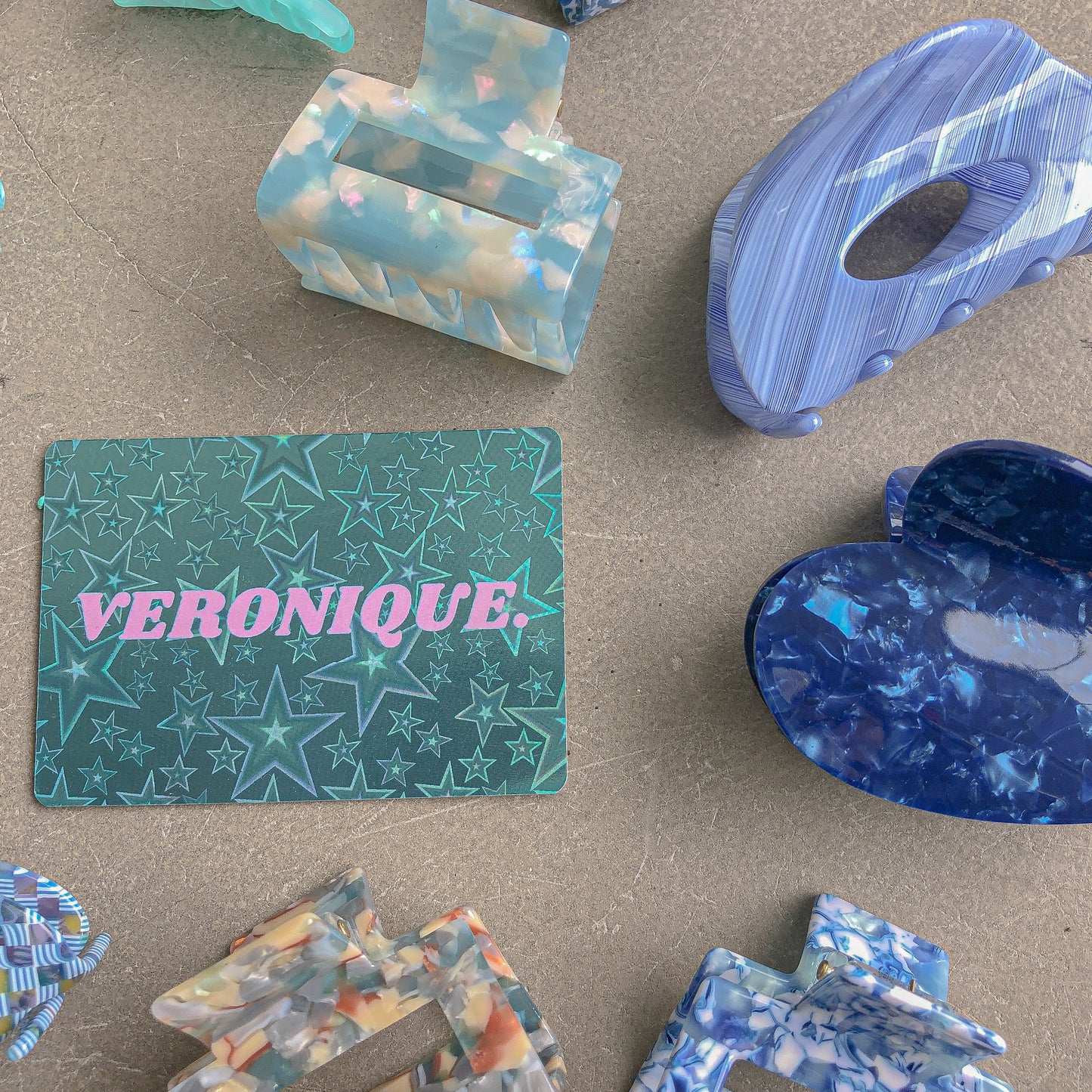 Navy Shell Heart Claw Clip by Veronique