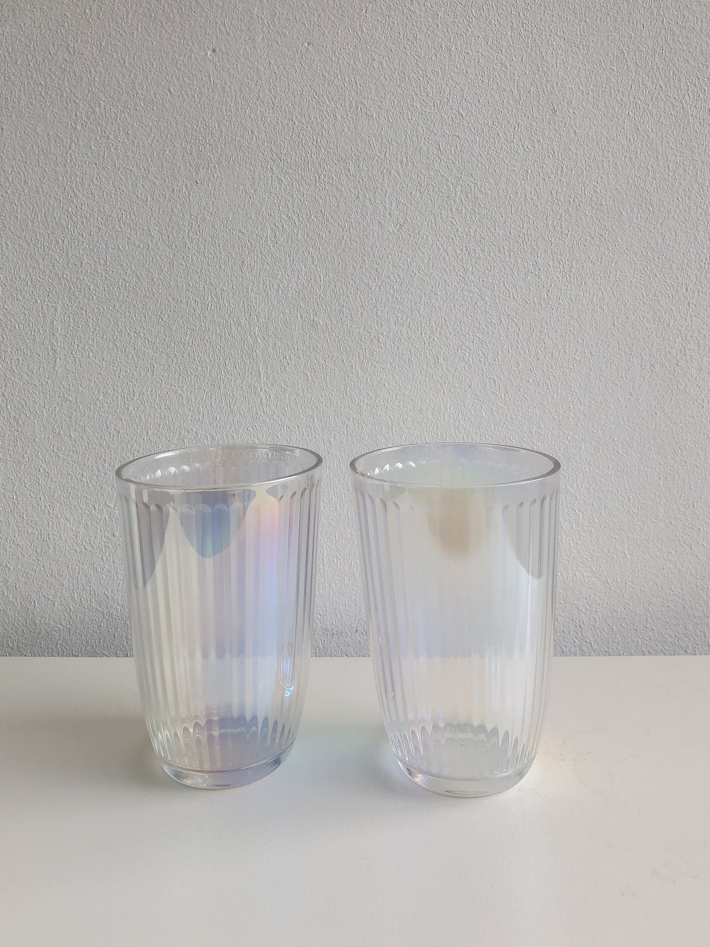 Iridescent Ripple Highball Glasses by PROSE Tabletop