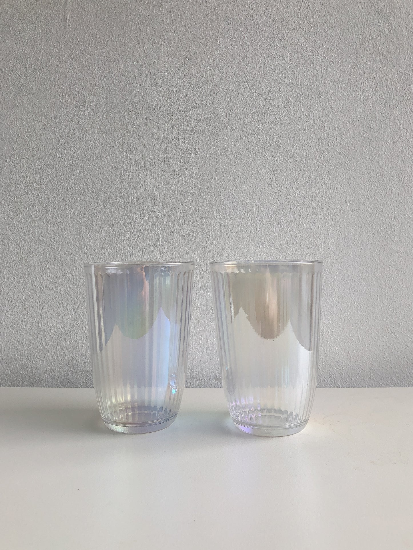 Iridescent Ripple Highball Glasses by PROSE Tabletop