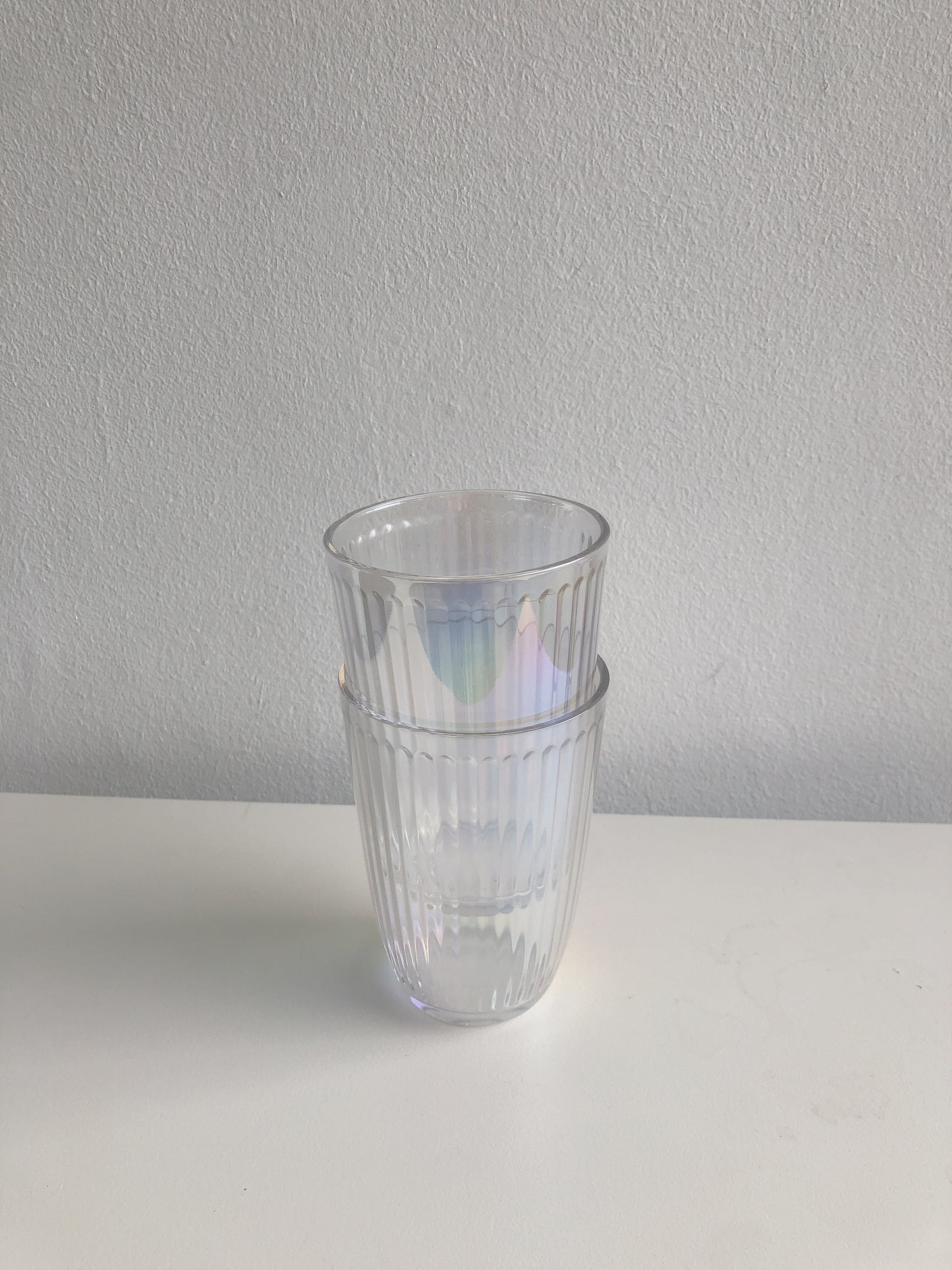 Iridescent Ripple Highball Glasses by PROSE Tabletop