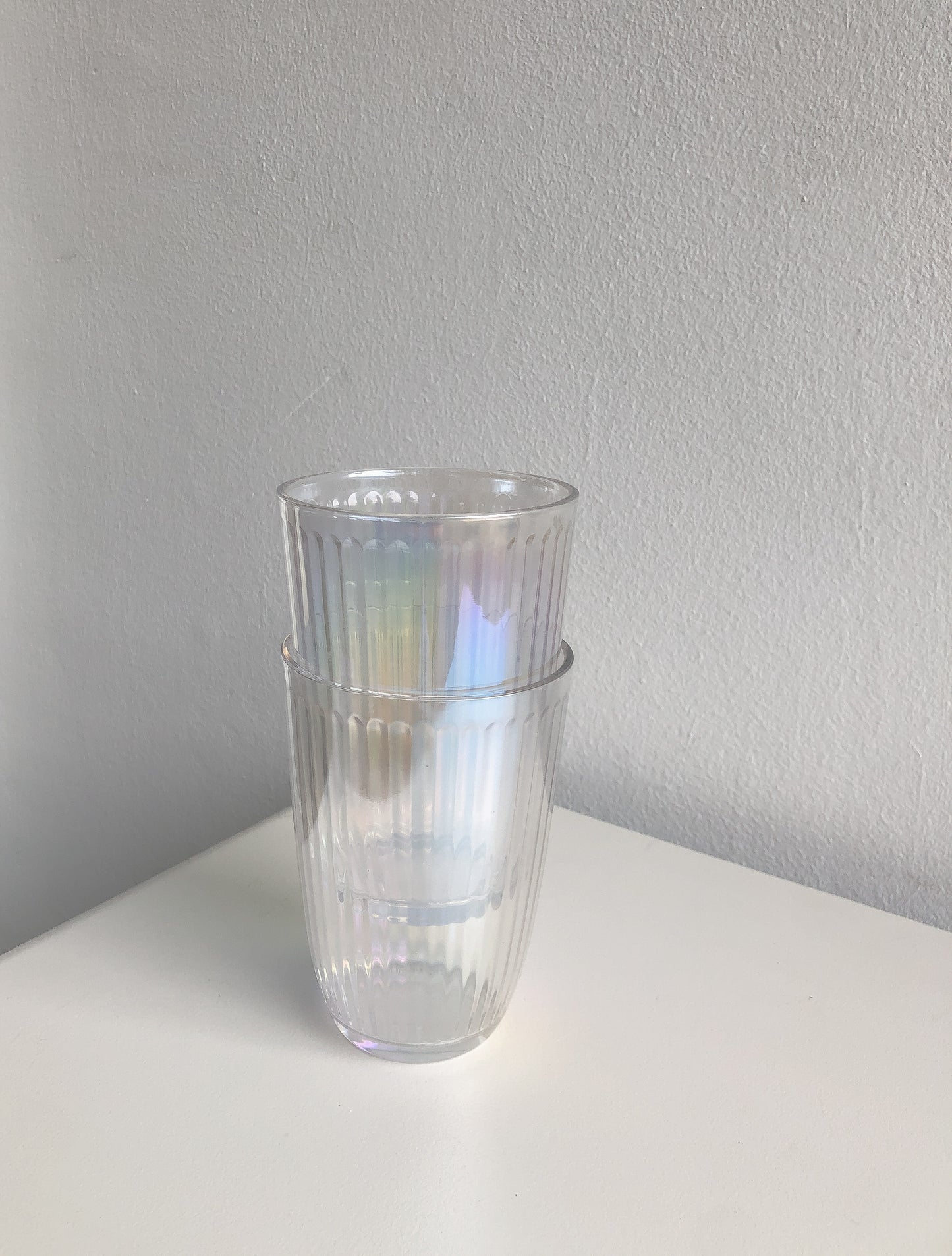 Iridescent Ripple Highball Glasses by PROSE Tabletop
