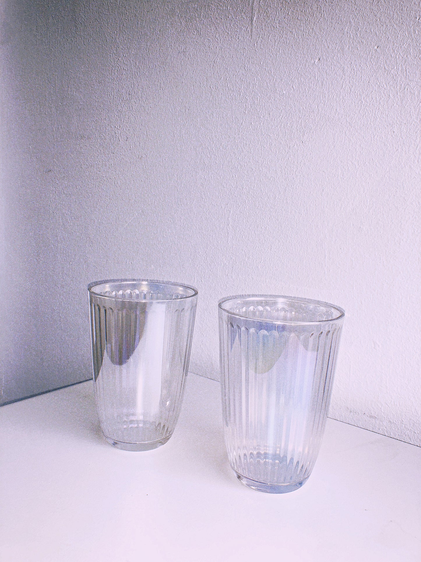 Iridescent Ripple Highball Glasses by PROSE Tabletop