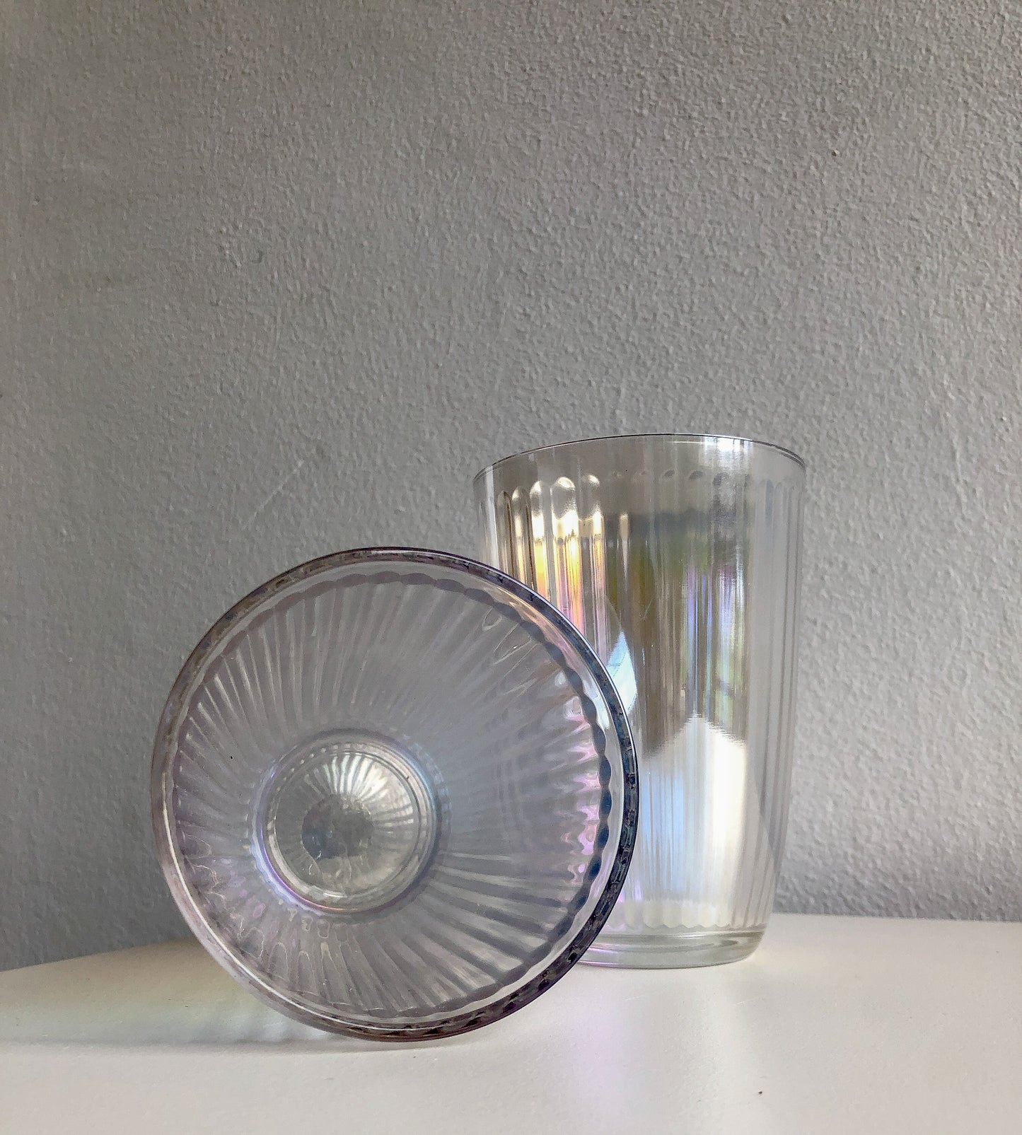 Iridescent Ripple Highball Glasses by PROSE Tabletop