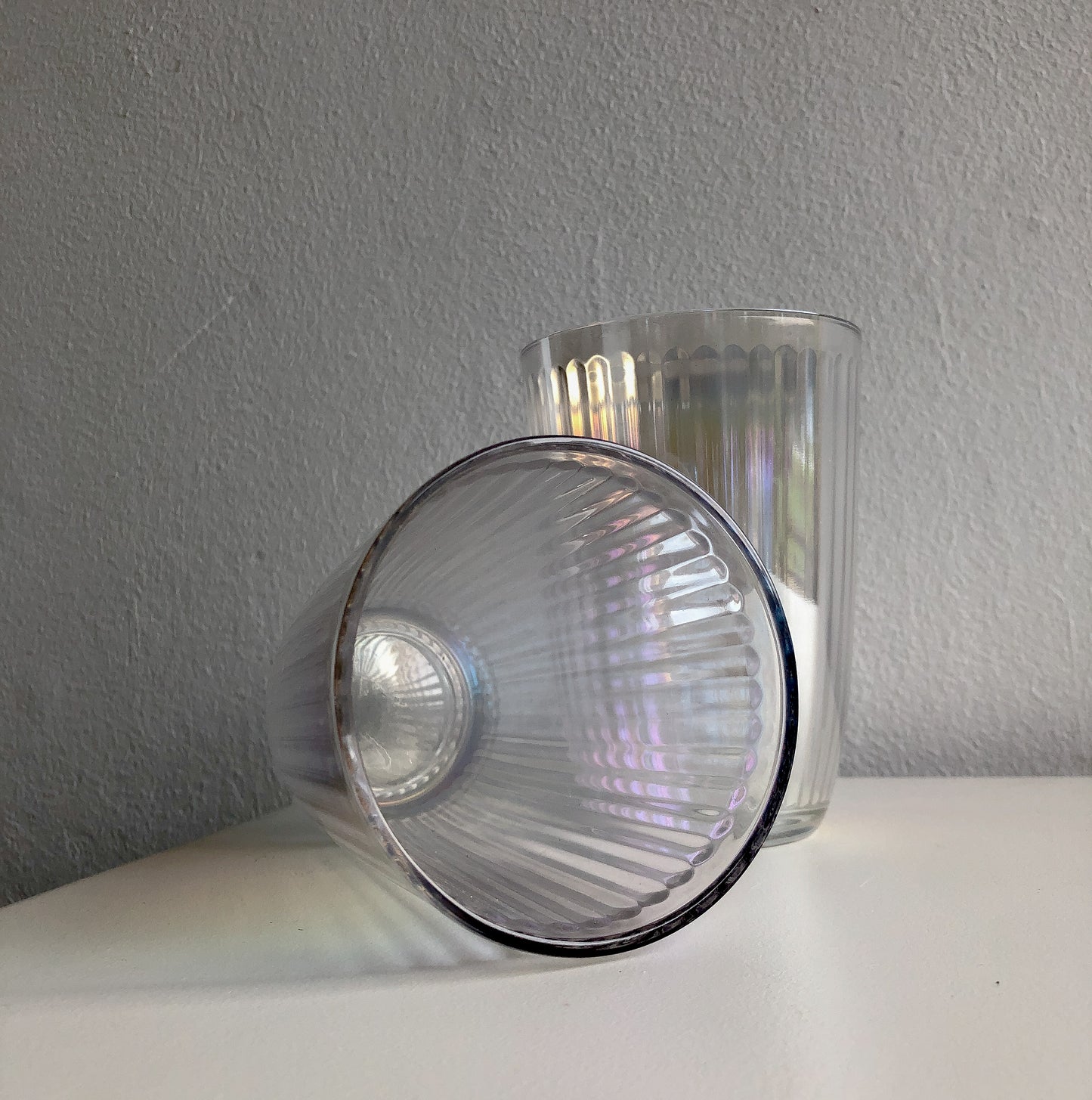 Iridescent Ripple Highball Glasses by PROSE Tabletop