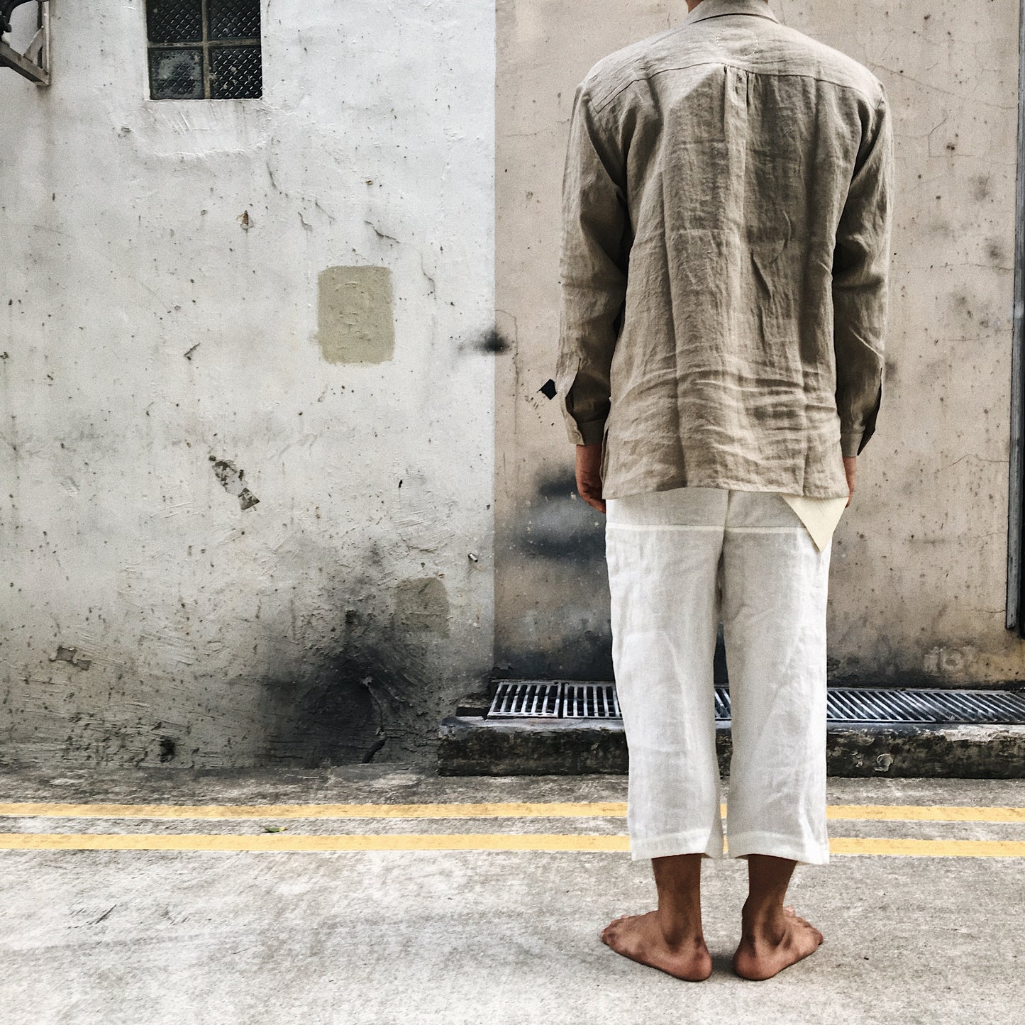 Belgium Linen Pullover Shirt (Beige) by Cosmic Wonder