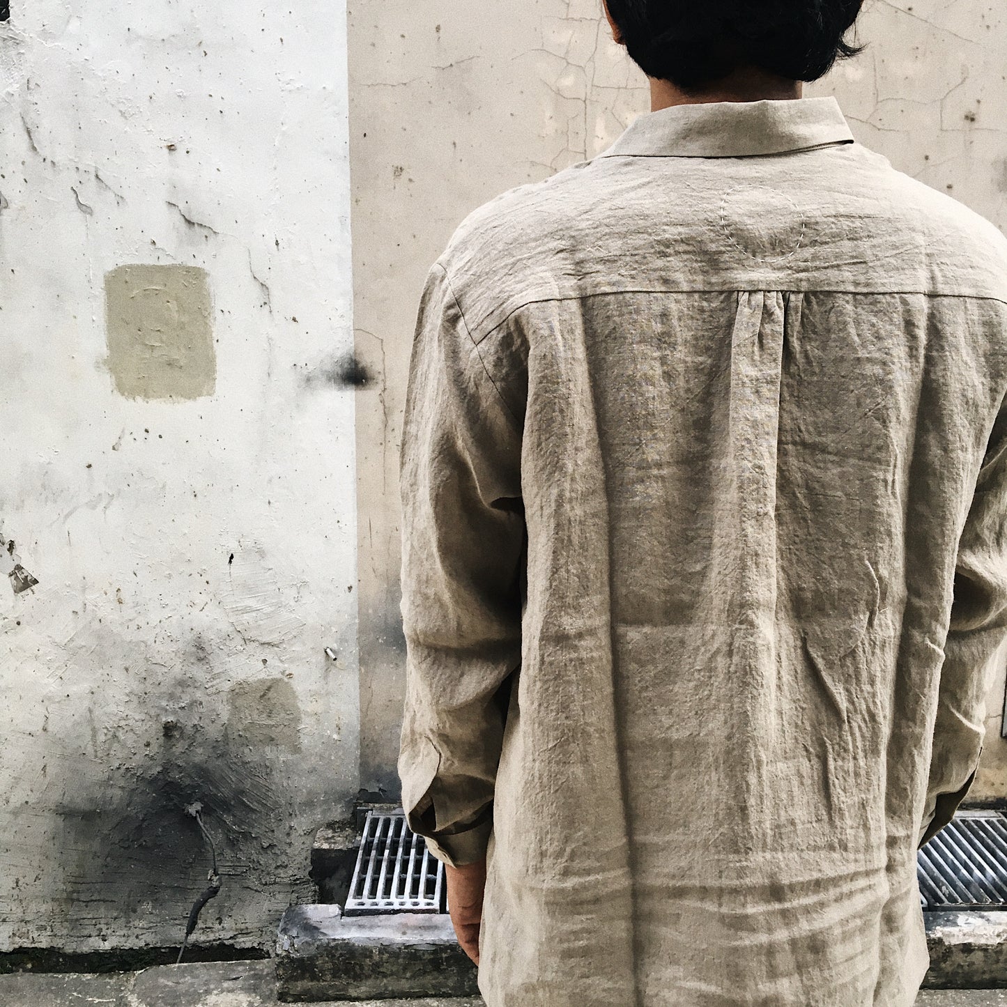 Belgium Linen Pullover Shirt (Beige) by Cosmic Wonder