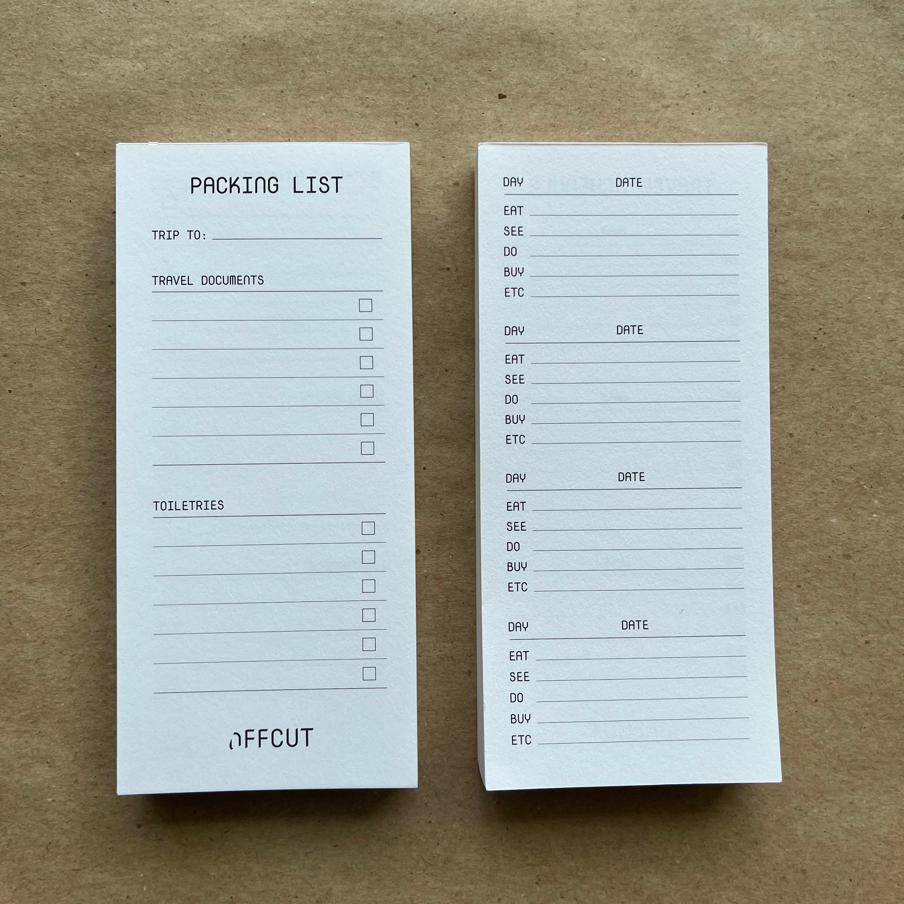 Travel Schedule Notepad by OFFCUT
