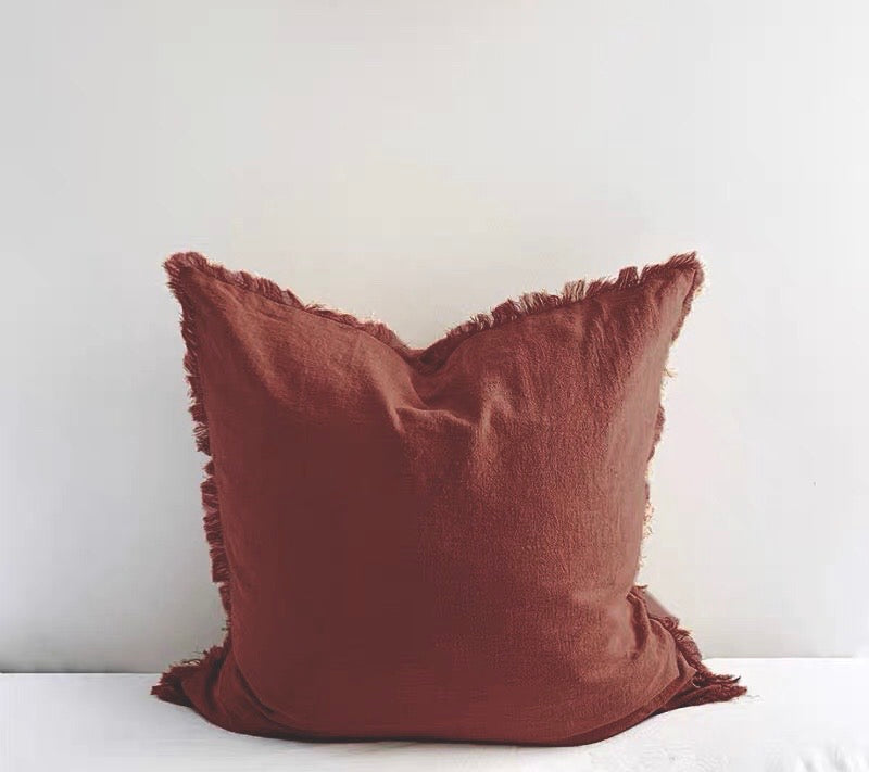 Frayed French Linen Cushion Cover by PROSE Décor