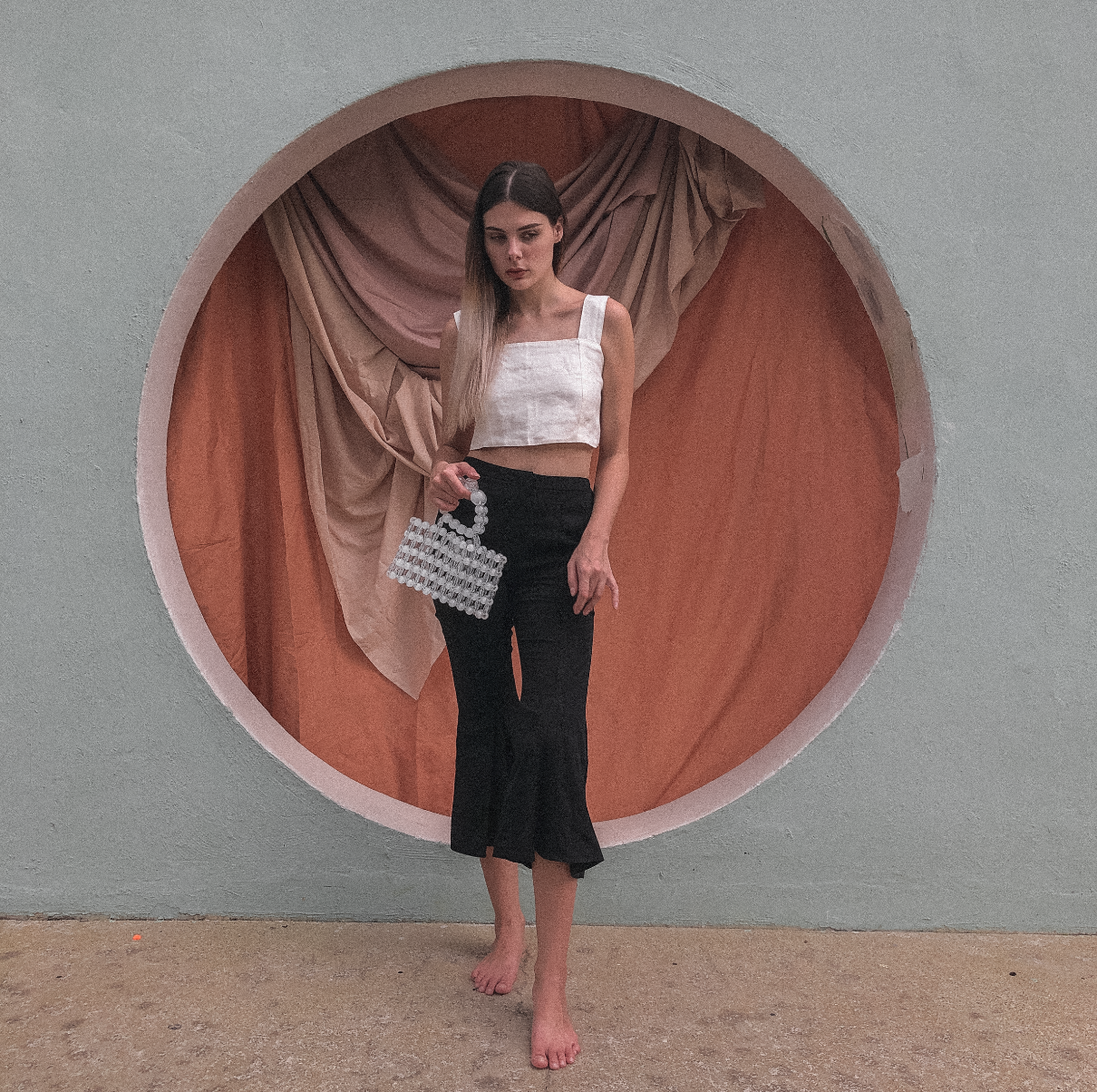 Cropped Flare Pants by Ultramarine