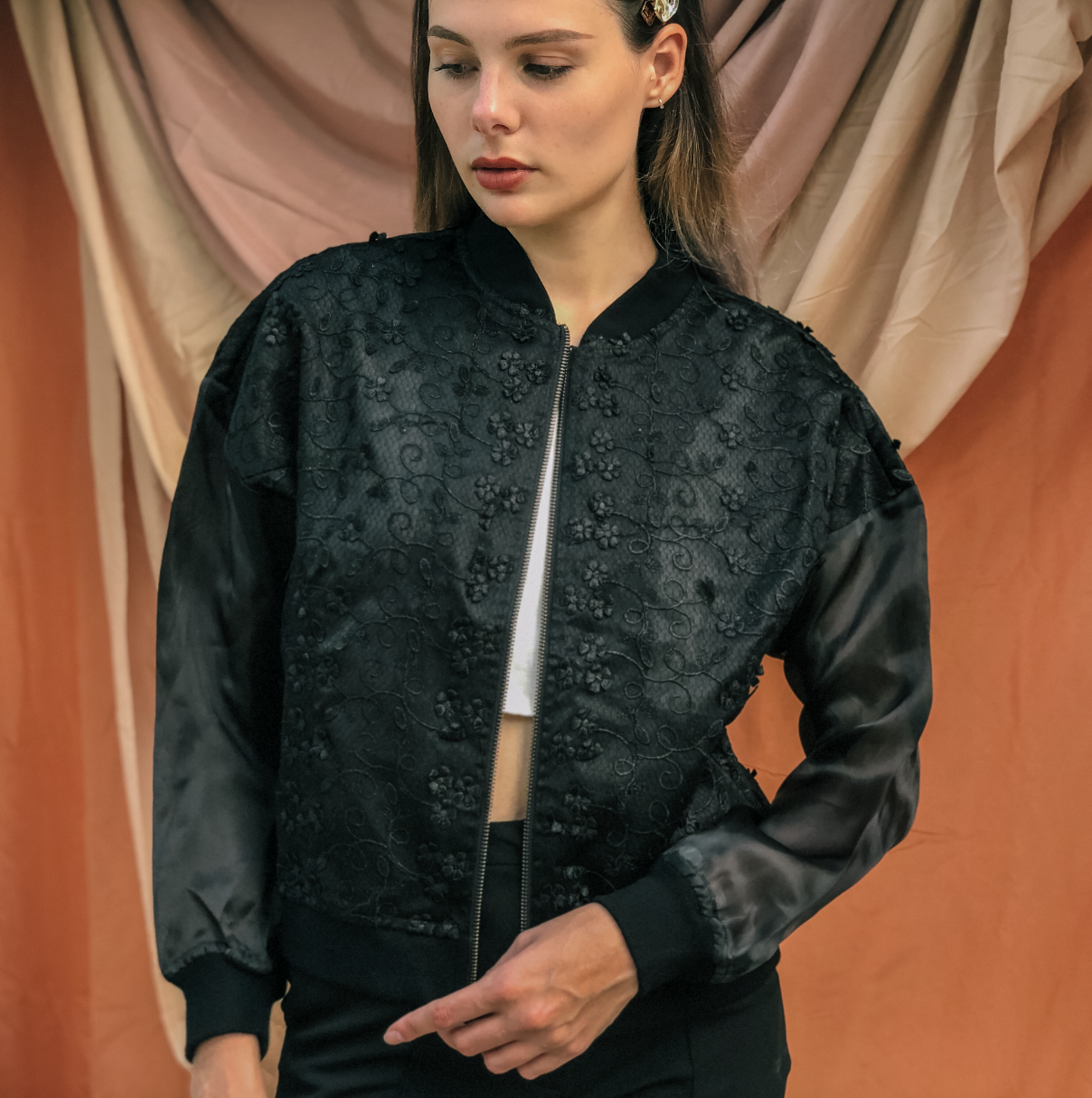 3D Organza Bomber #48B