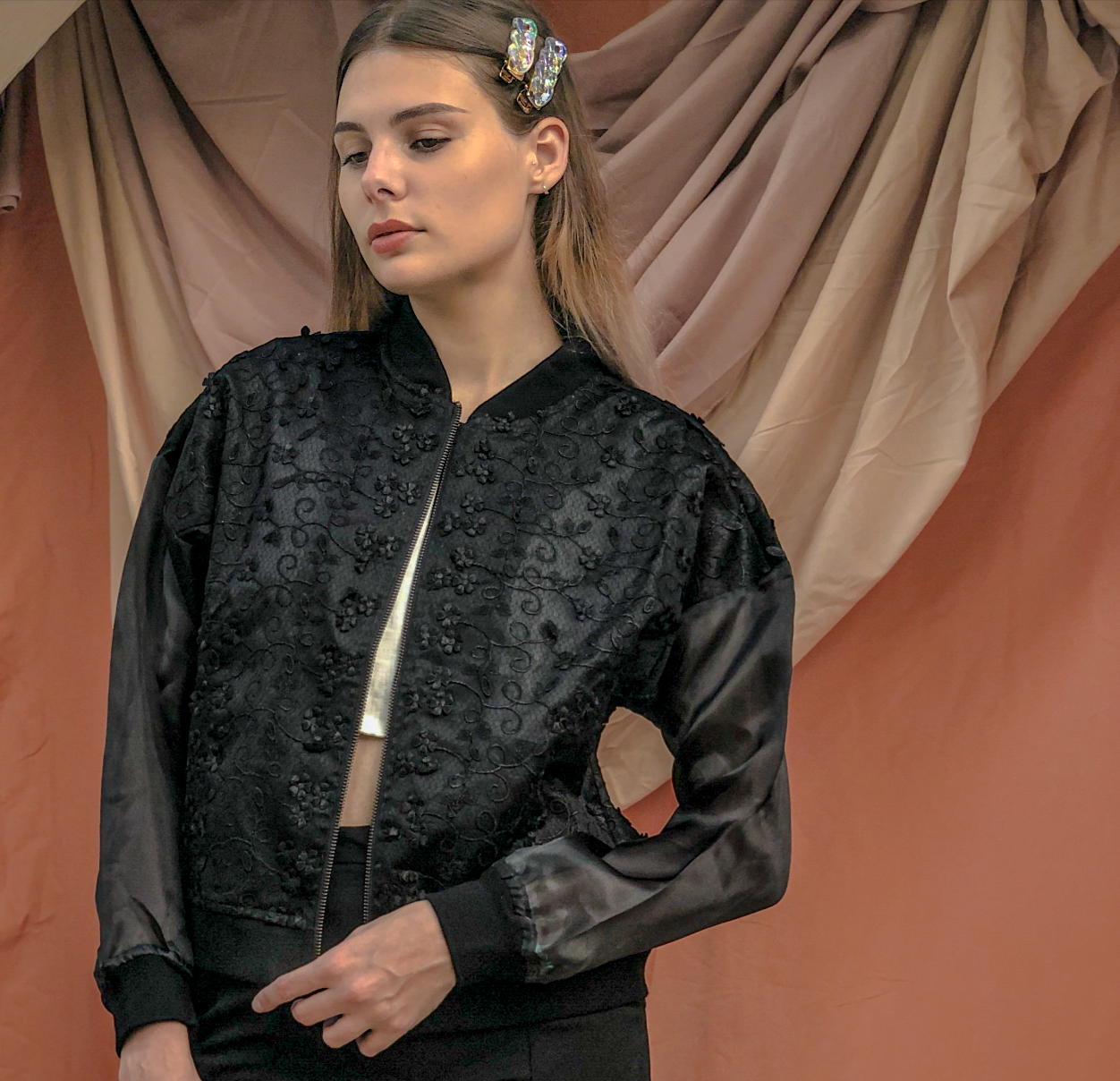 3D Organza Bomber #48B