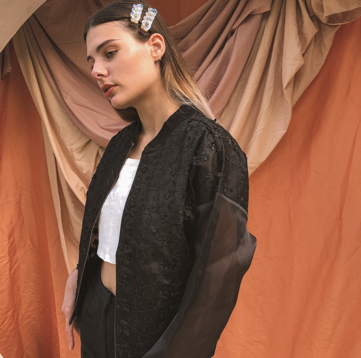 3D Organza Bomber #48B