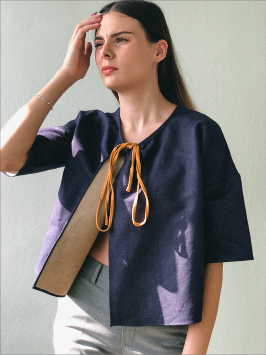 Kimono Denim Jacket by Ultramarine Studio