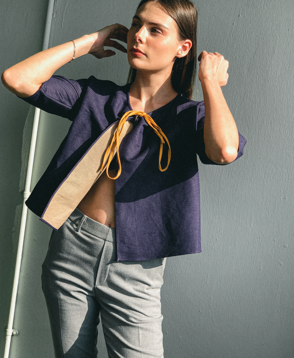 Kimono Denim Jacket by Ultramarine Studio