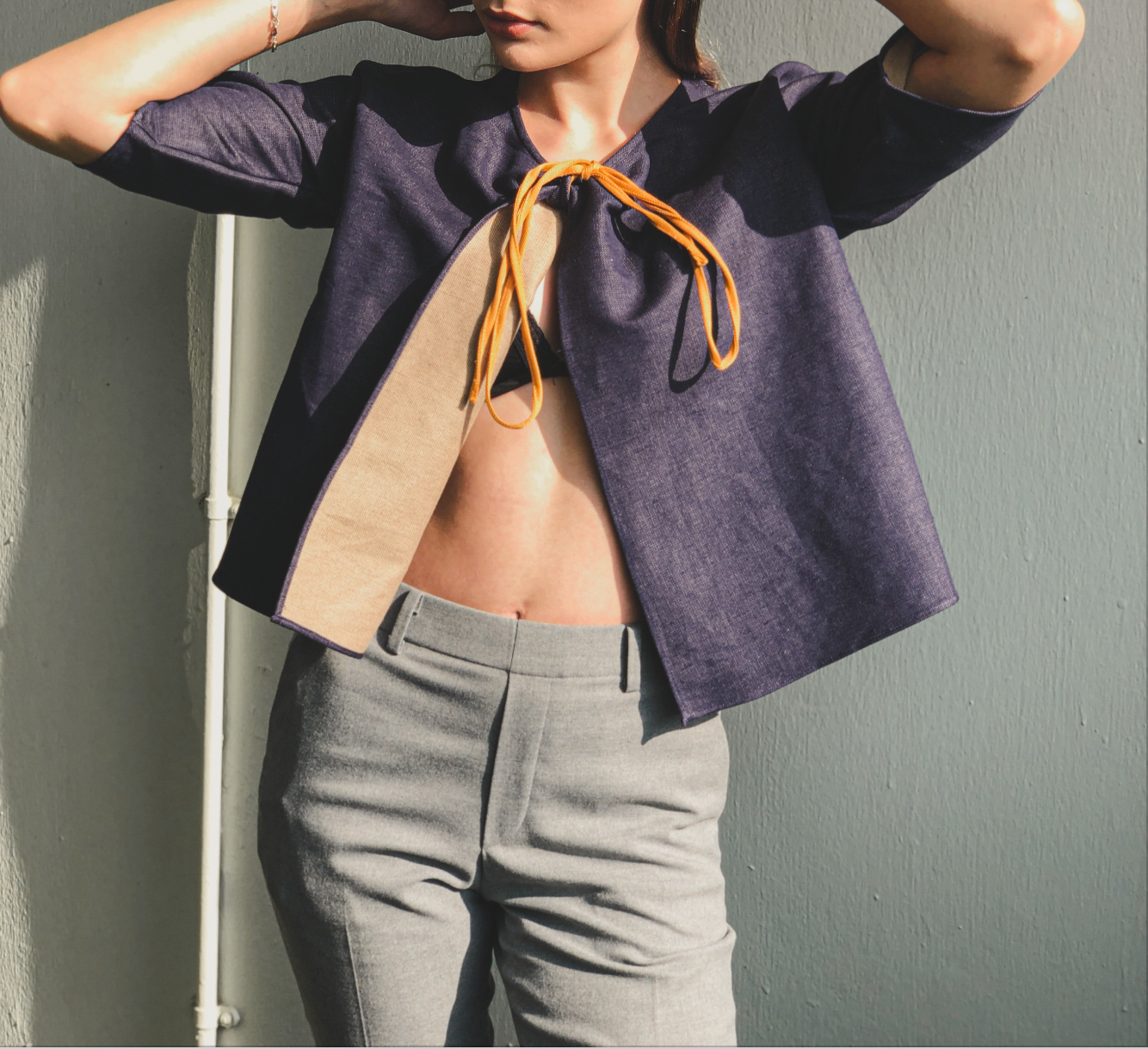 Kimono Denim Jacket by Ultramarine Studio