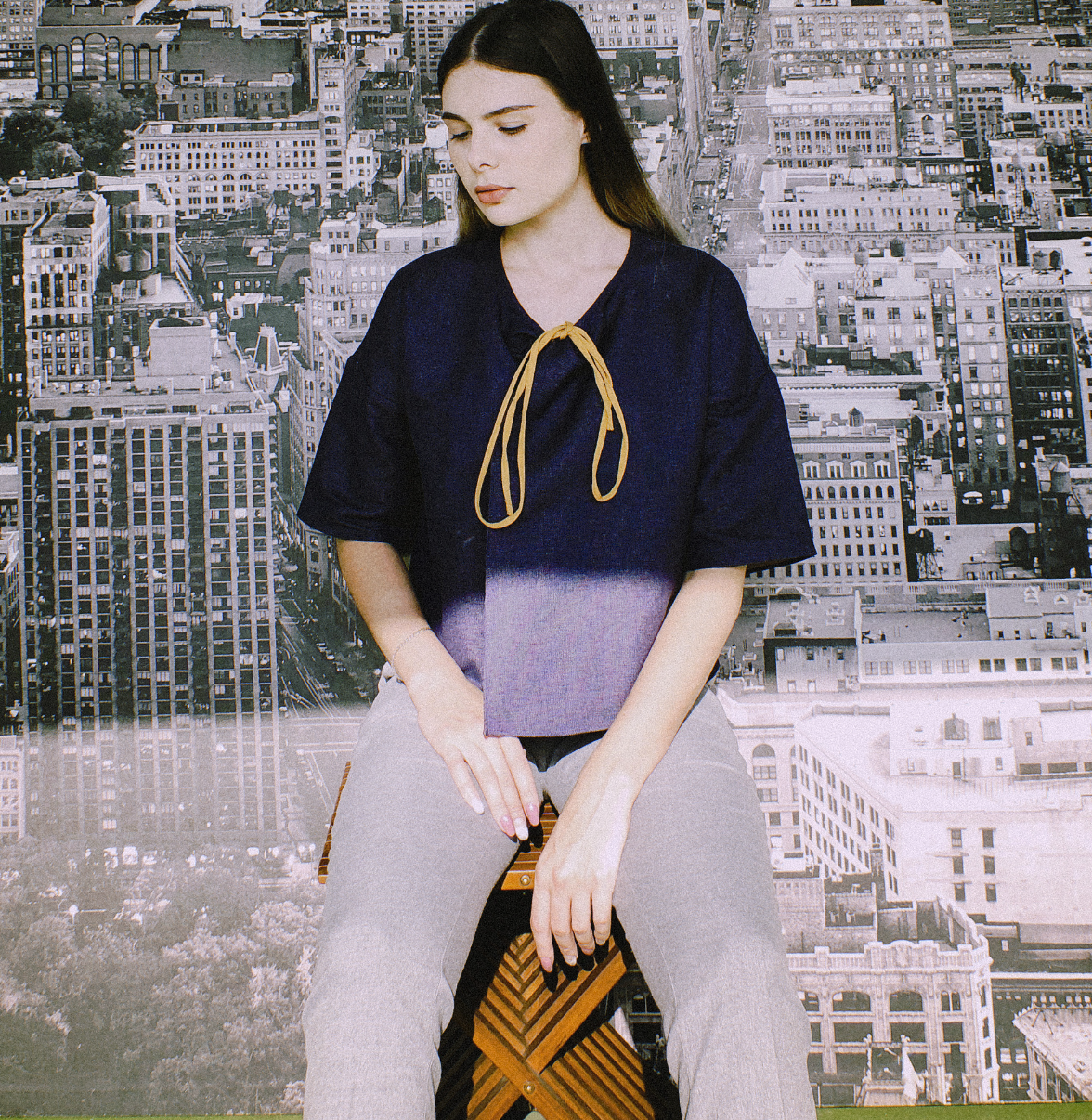 Kimono Denim Jacket by Ultramarine Studio
