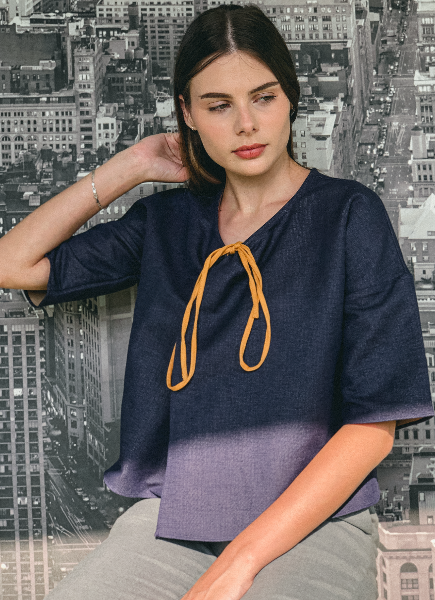 Kimono Denim Jacket by Ultramarine Studio