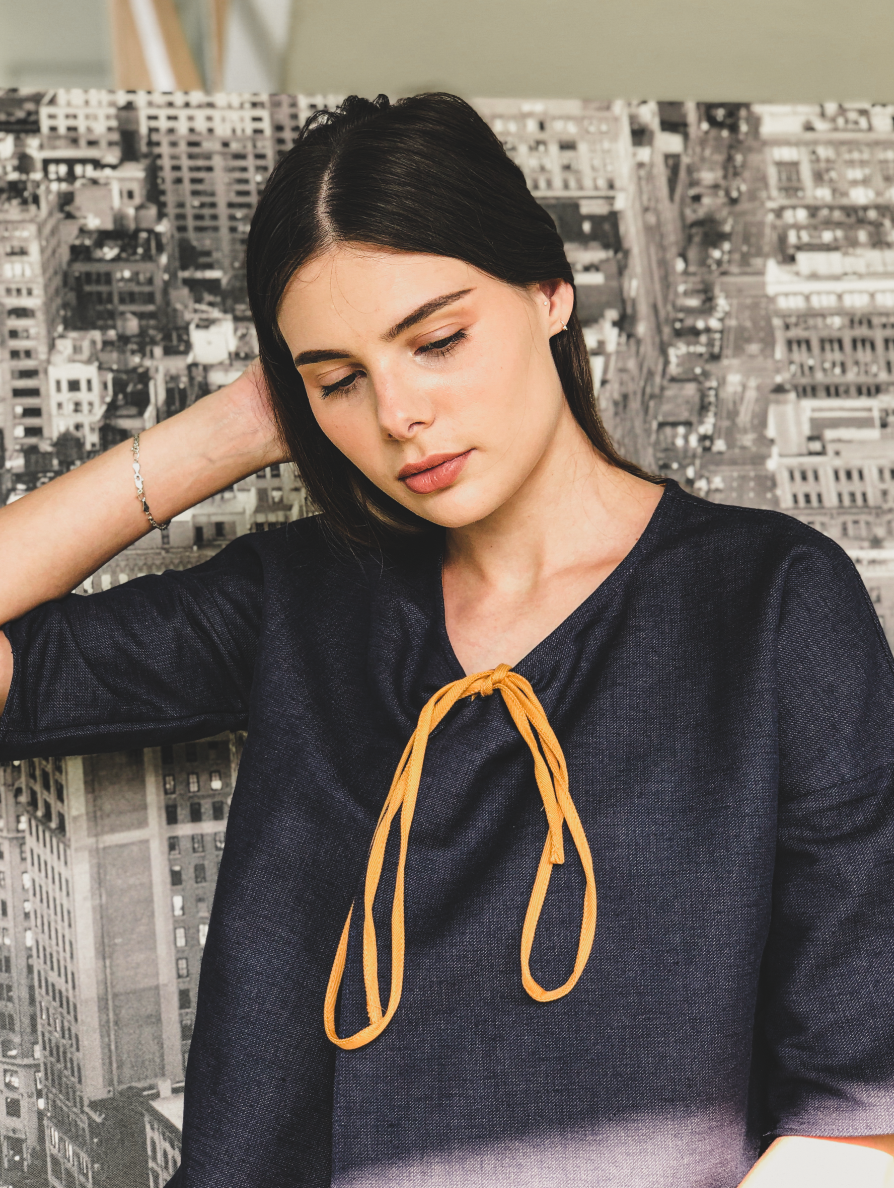 Kimono Denim Jacket by Ultramarine Studio
