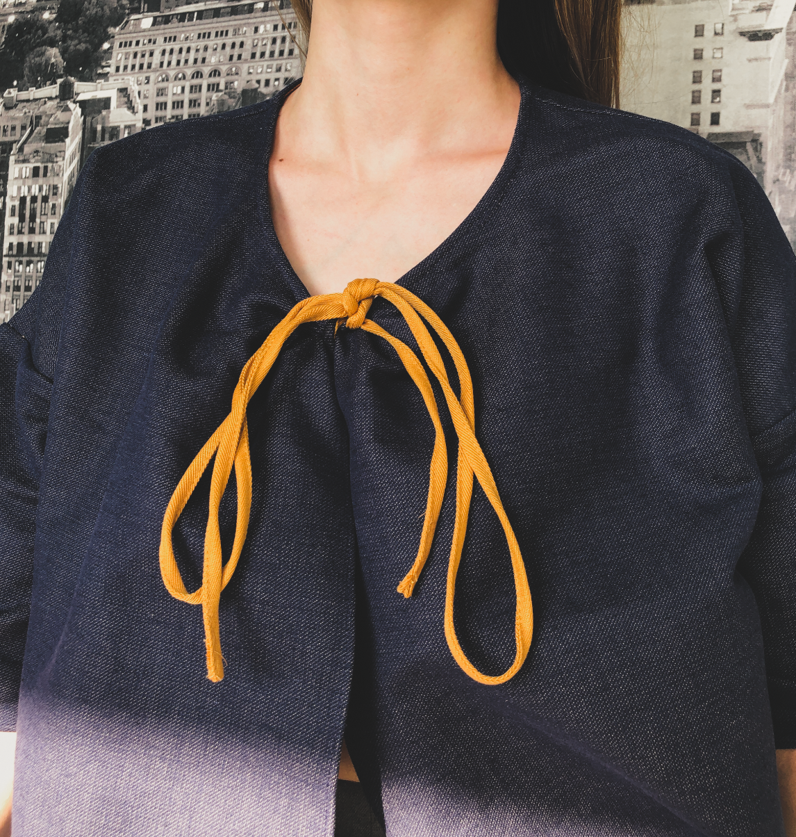 Kimono Denim Jacket by Ultramarine Studio