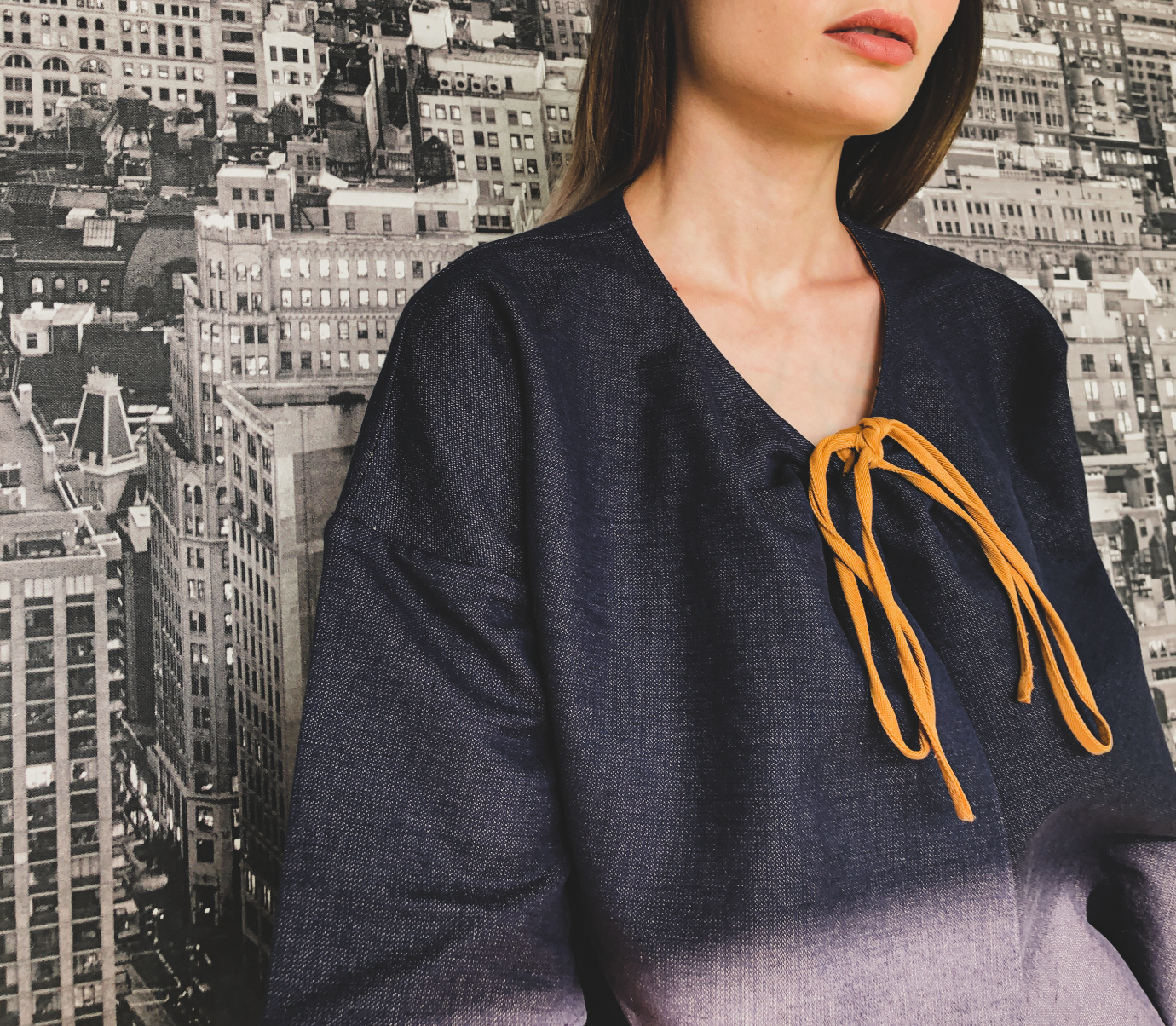 Kimono Denim Jacket by Ultramarine Studio