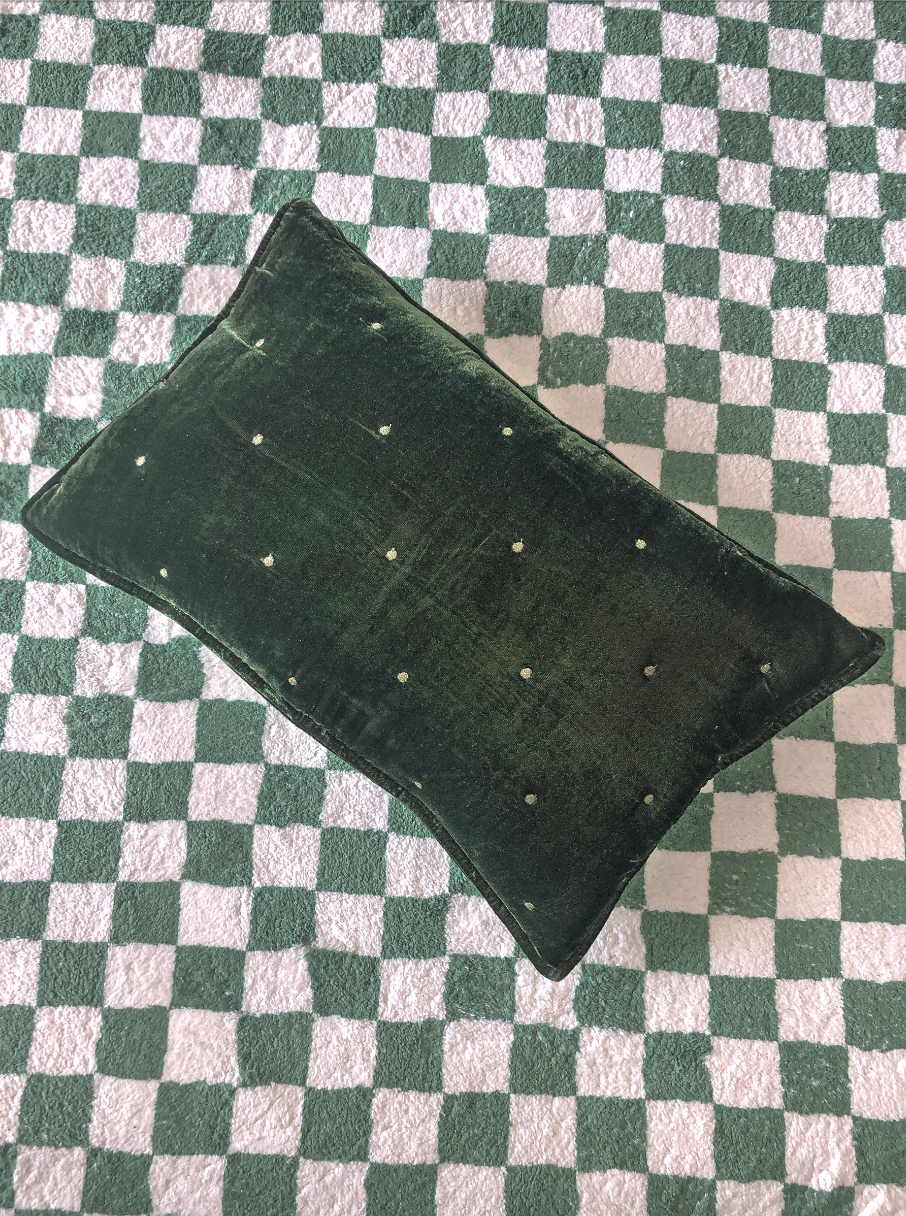Velvet Square Cushion in Blush by PROSE Tabletop