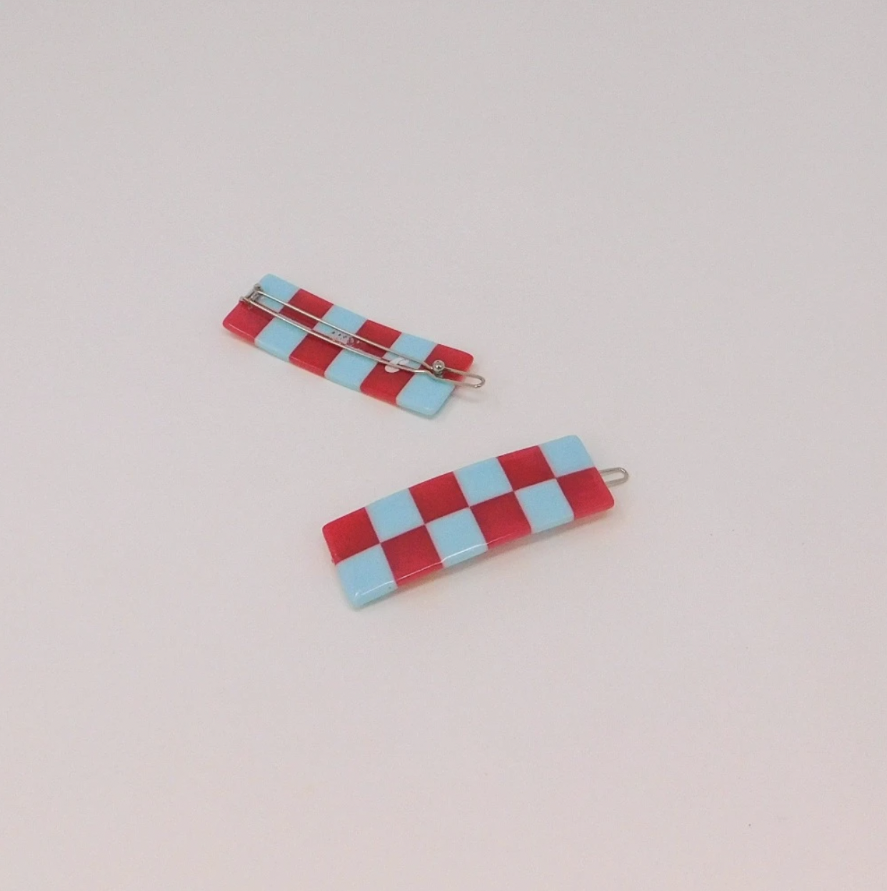 Brown Chessboard Hair Claws  by Veronique