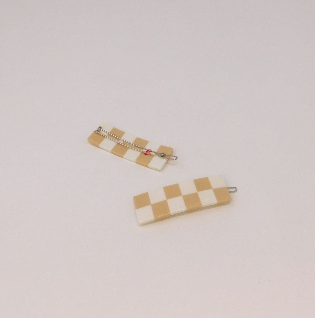 Brown Chessboard Hair Claws  by Veronique