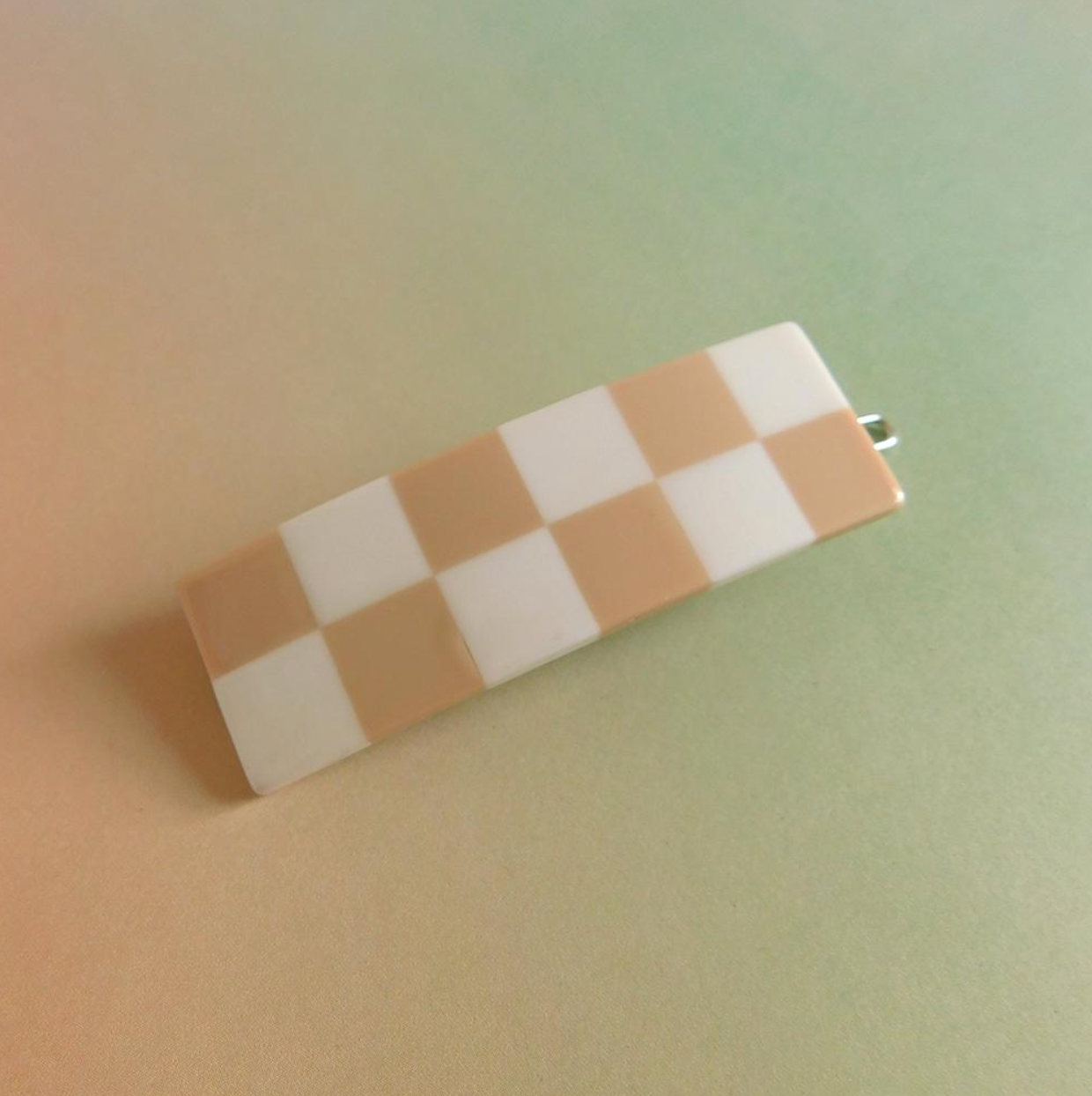 Brown Chessboard Hair Claws  by Veronique