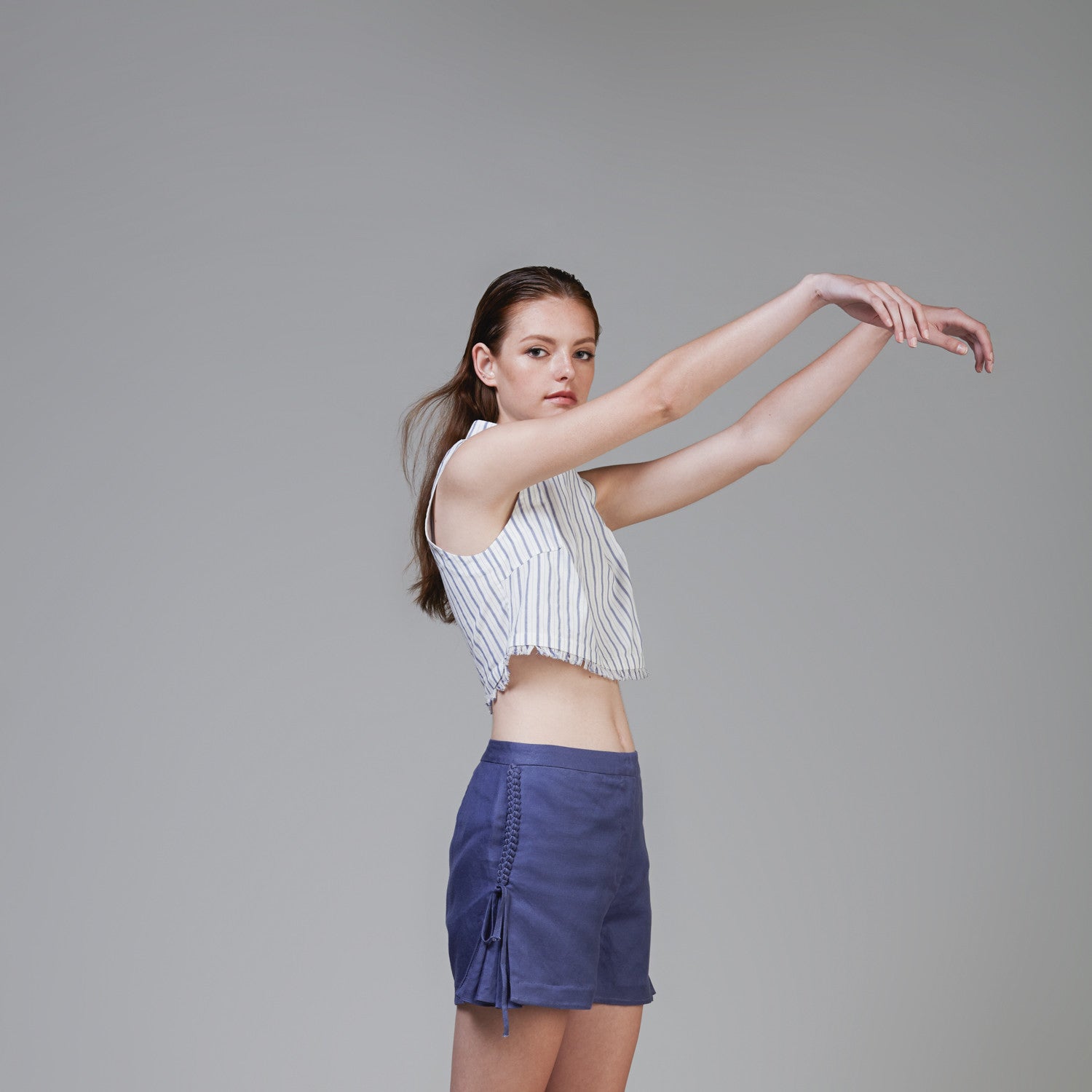 Summer Turtleneck Cropped Top In Pinstripe #41 - Emporium of the Modern Man
 - 2