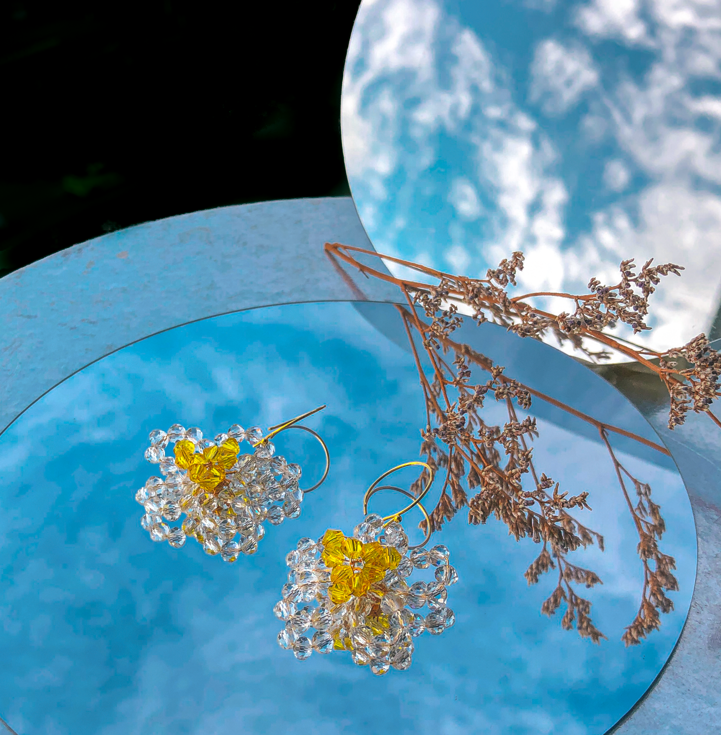 Aubree Beaded Flower Earrings by Veronique