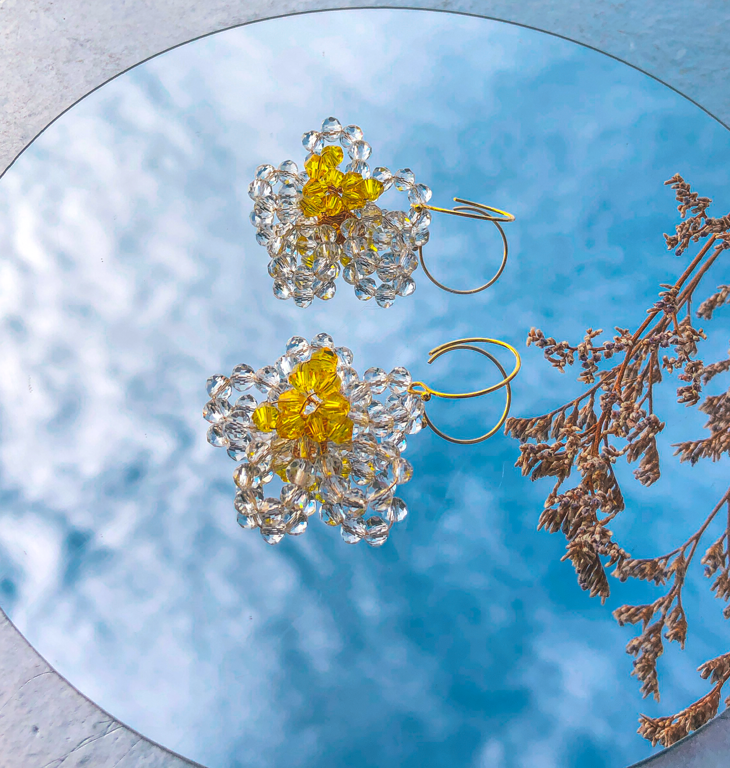 Aubree Beaded Flower Earrings by Veronique