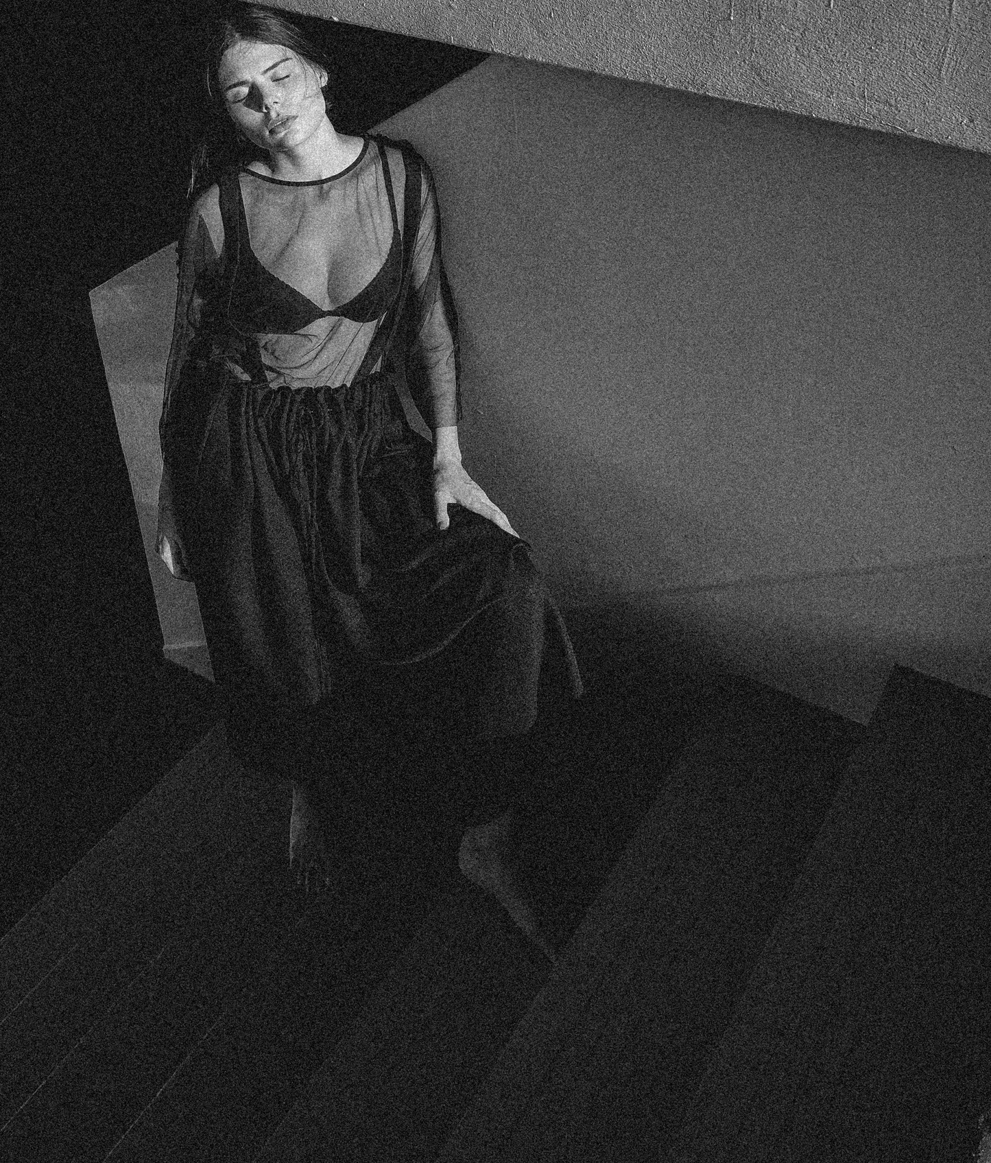 Drawstring Pinafore in Black by Ultramarine Studio