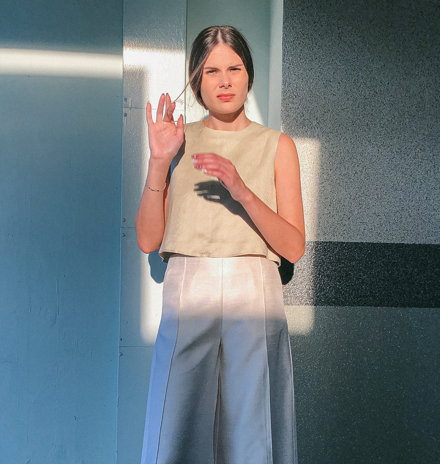 Cotton Crop Top in Ecru by Ultramarine Studio