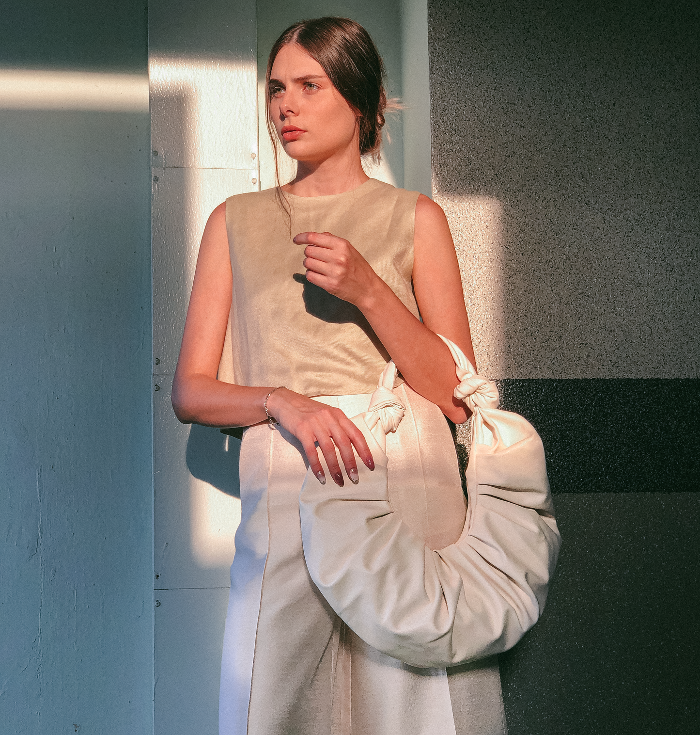 Cotton Crop Top in Ecru by Ultramarine Studio