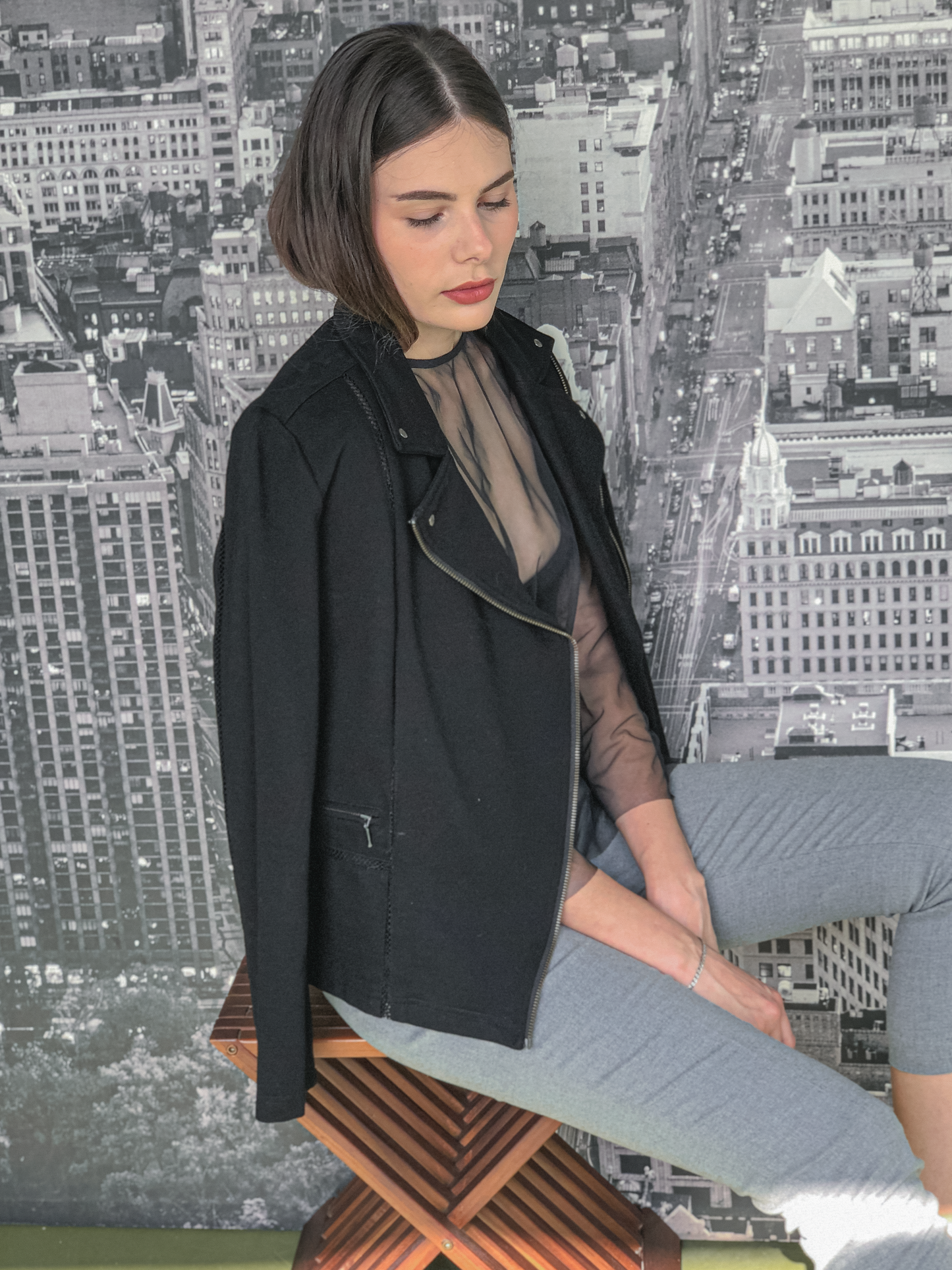 Classic Moto Jacket in Black by Ultramarine Studio
