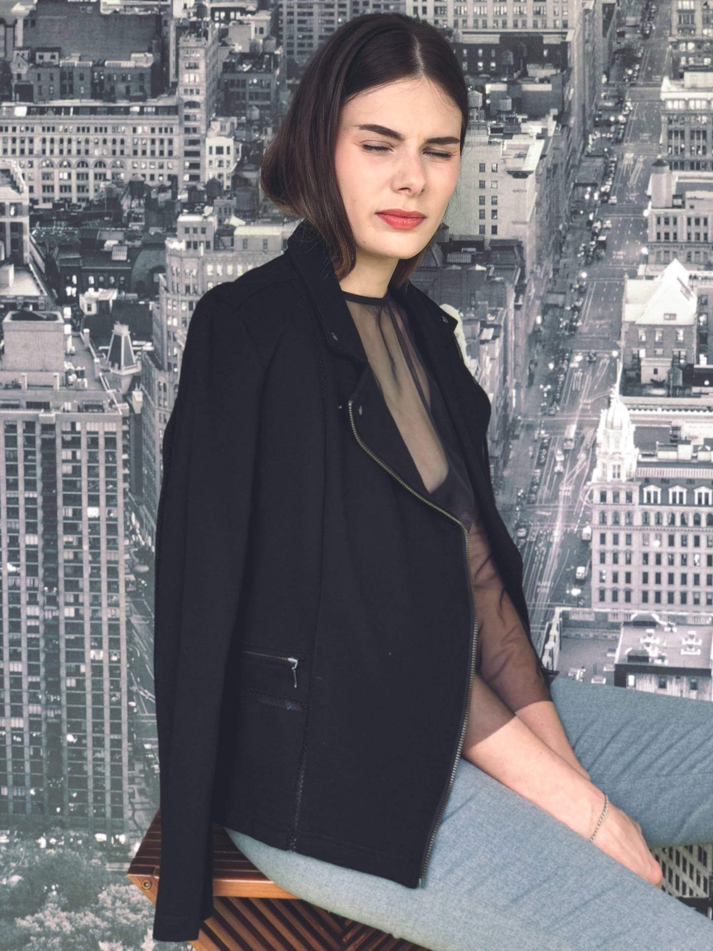 Classic Moto Jacket in Black by Ultramarine Studio