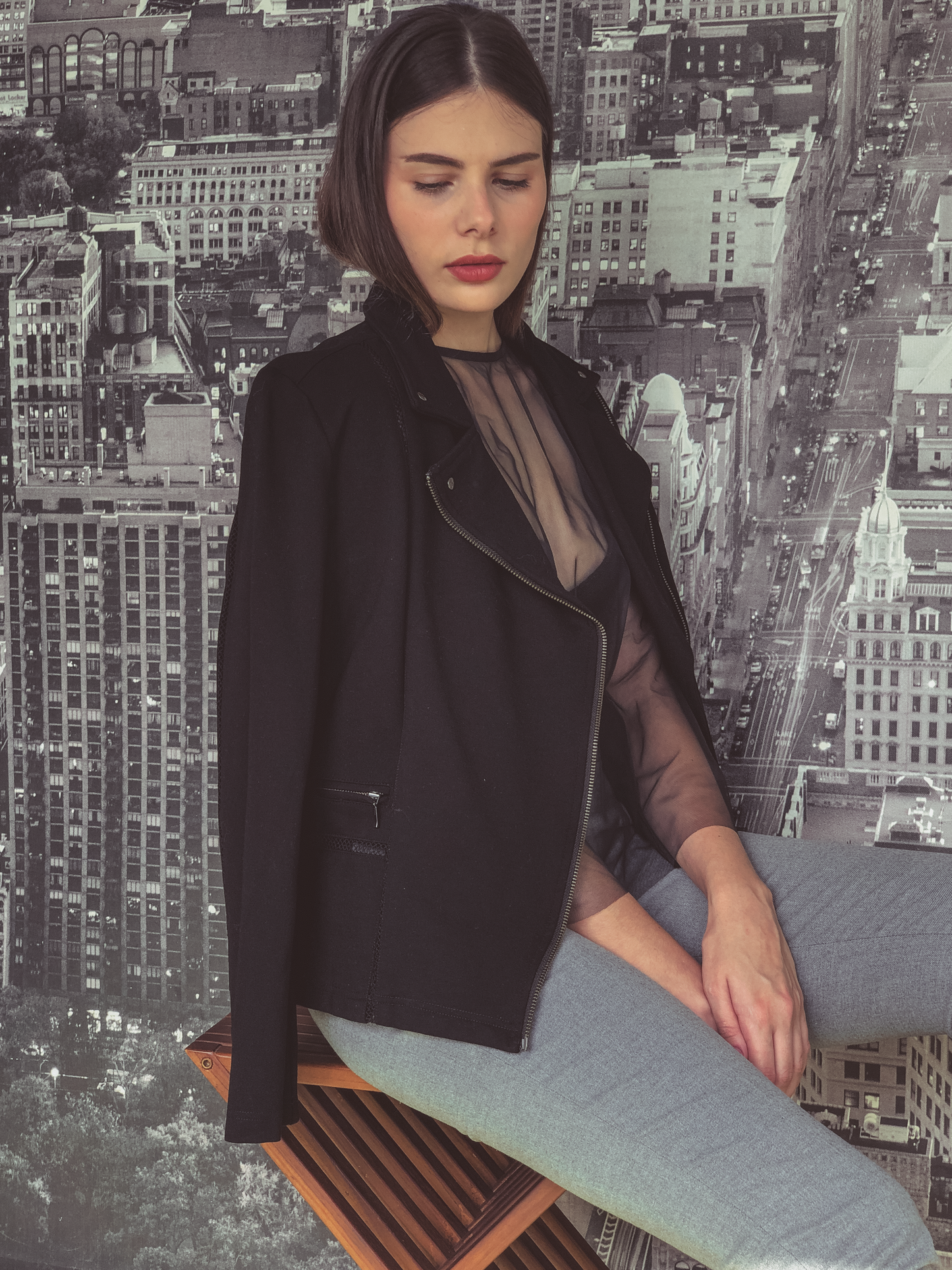 Classic Moto Jacket in Black by Ultramarine Studio