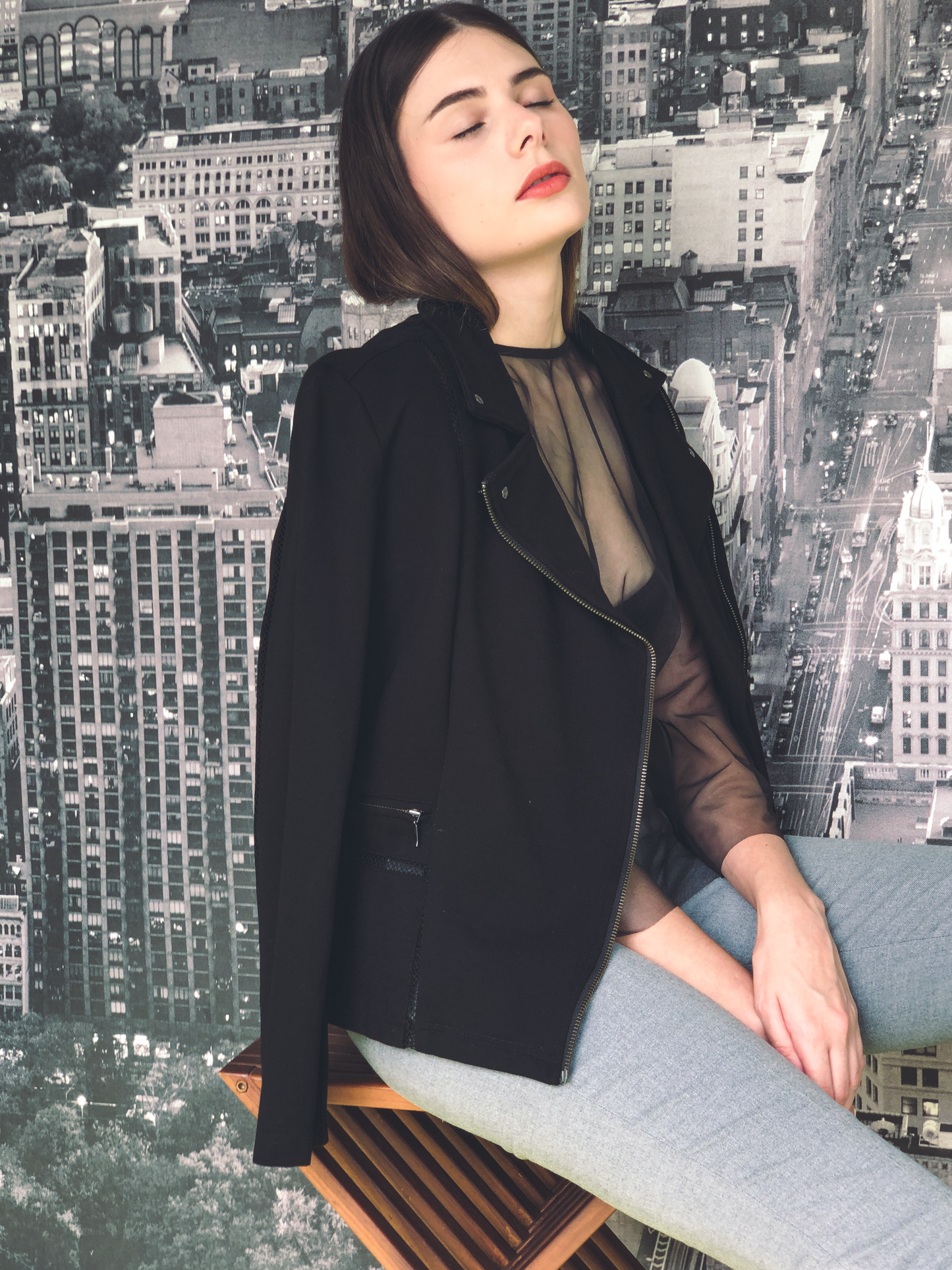 Classic Moto Jacket in Black by Ultramarine Studio