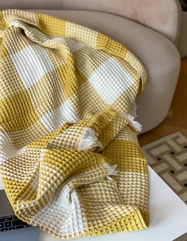 Waffle Afghan Throw by PROSE Décor