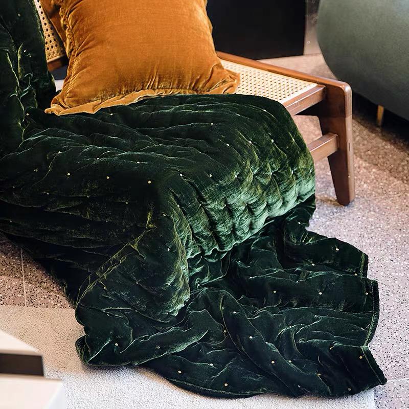 Velvet Blanket in Mustard by PROSE Décor
