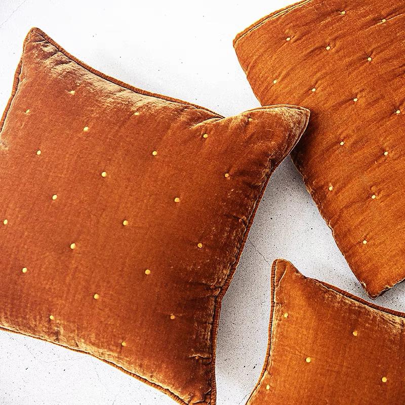 Velvet Square Cushion in Green by PROSE Tabletop